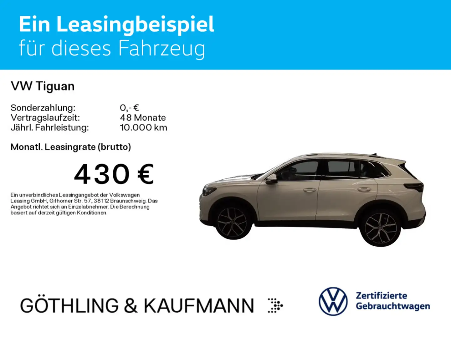 Volkswagen Tiguan Elegance 4M*NAVI*PANO*STDHZG*LEDER*AHK*36 Blanc - 2
