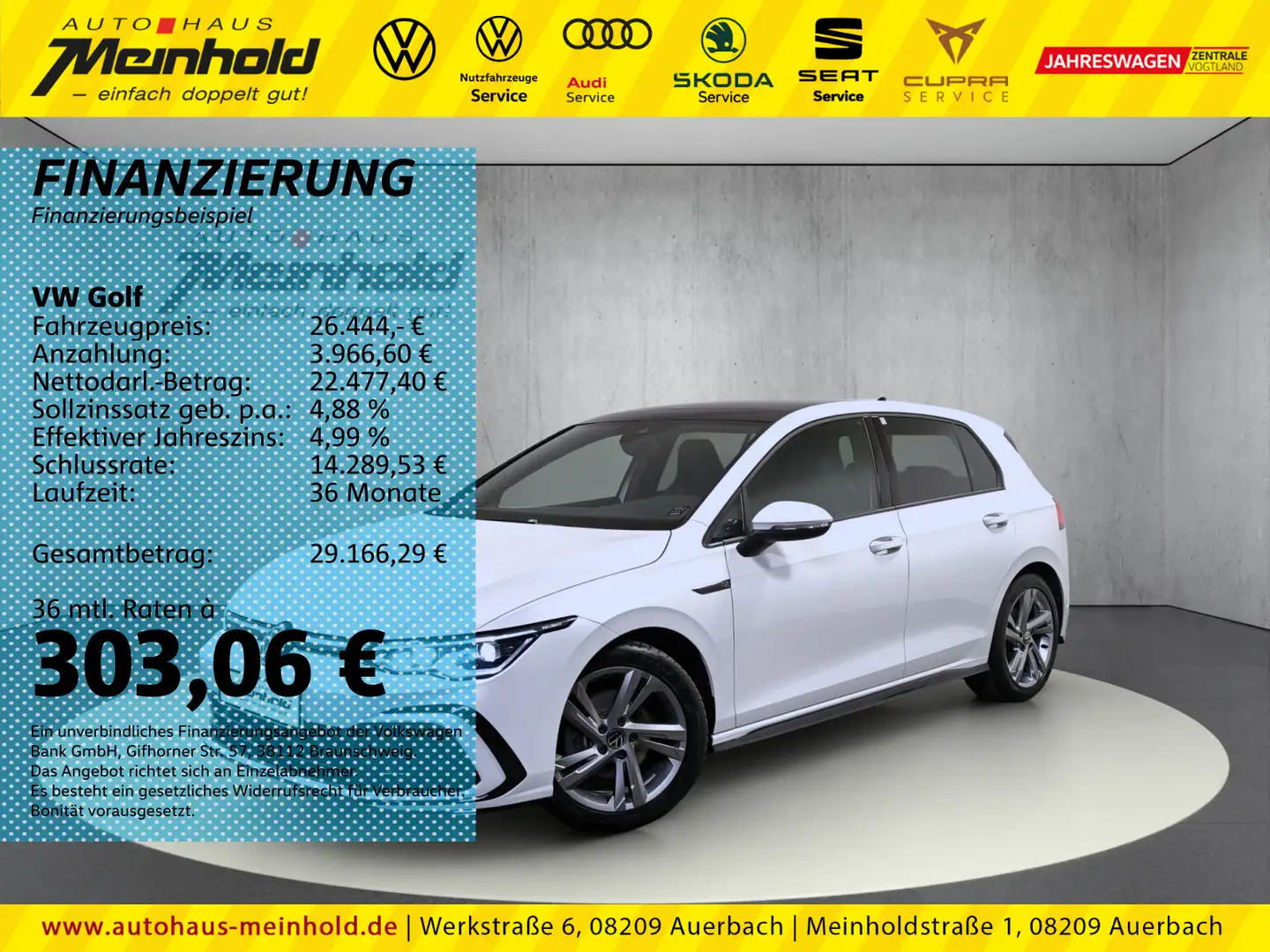 Volkswagen Golf 1.5 TSI DSG R-Line, Standh, Harman, Dach Weiß - 1