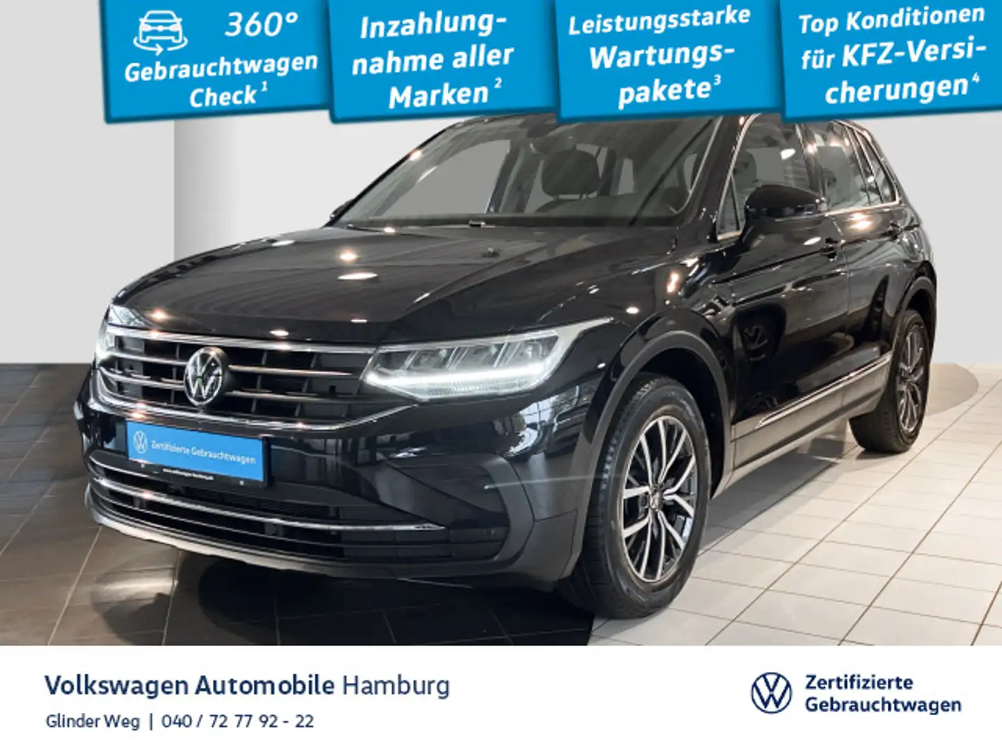 Volkswagen Tiguan 2.0 TDI Life DSG AHK Ganzjahresreifen Rea Schwarz - 1