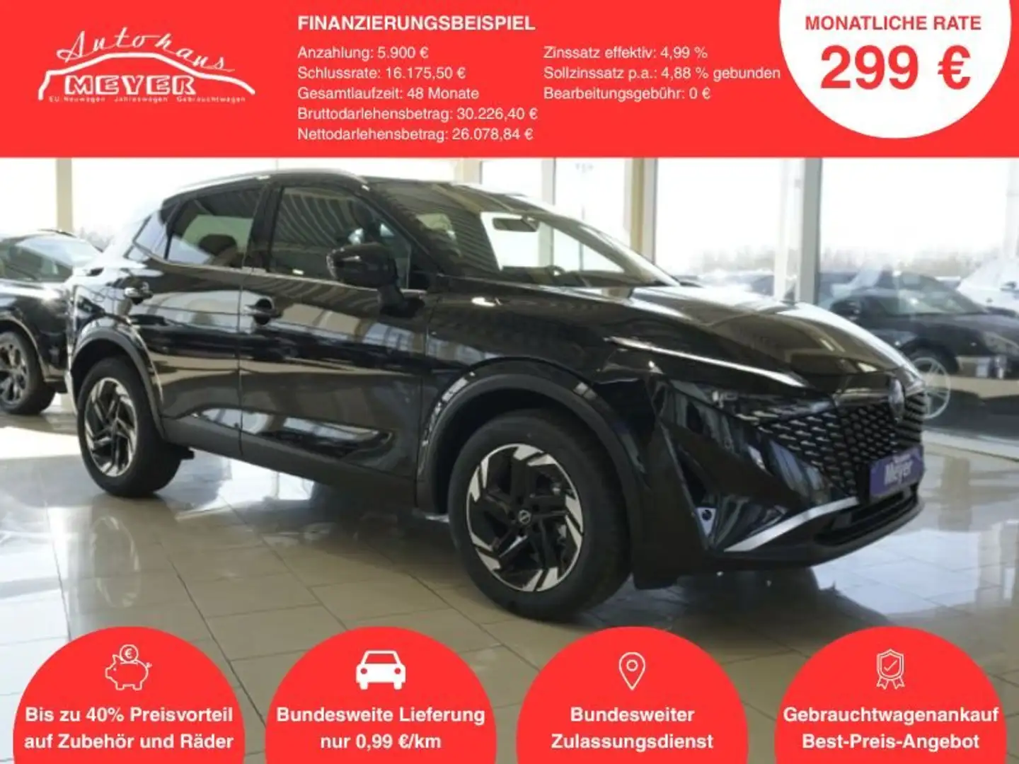 Nissan Qashqai 1,3 DIG-T Xtronic Pano/LED/Navi/Kamera/Keyless   * Schwarz - 1