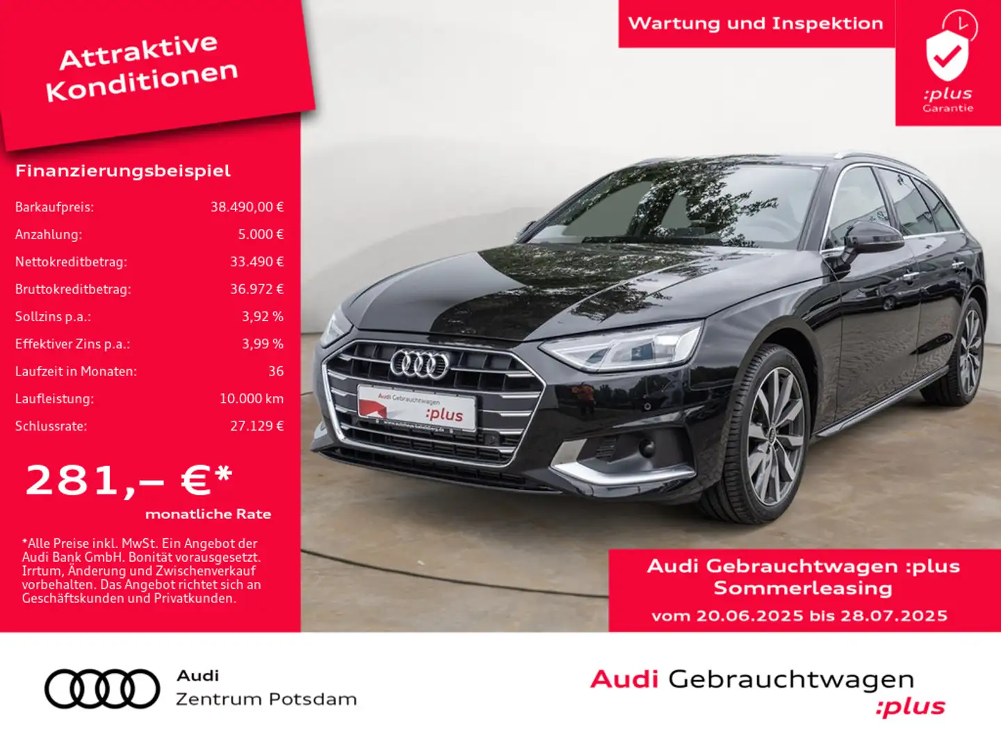 Audi A4 Avant 35TFSI LED NAVI VIRTUAL RFK Noir - 1