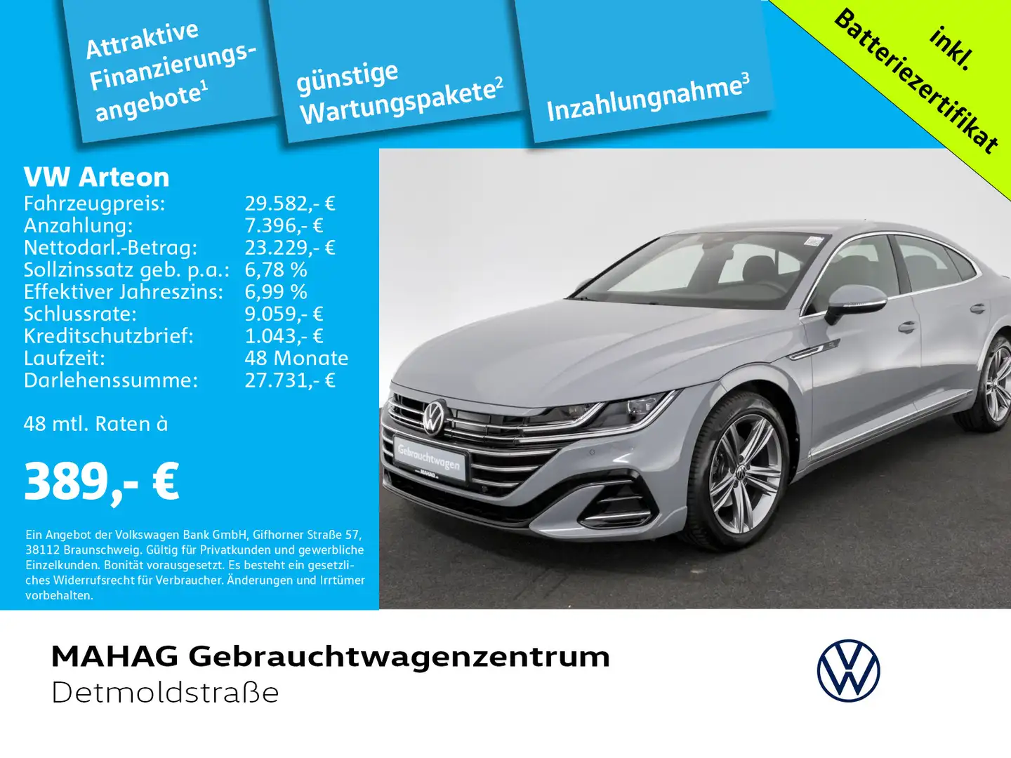 Volkswagen Arteon 1.4 TSI eHybrid R-Line AHK LED Navi ParkP Gris - 1