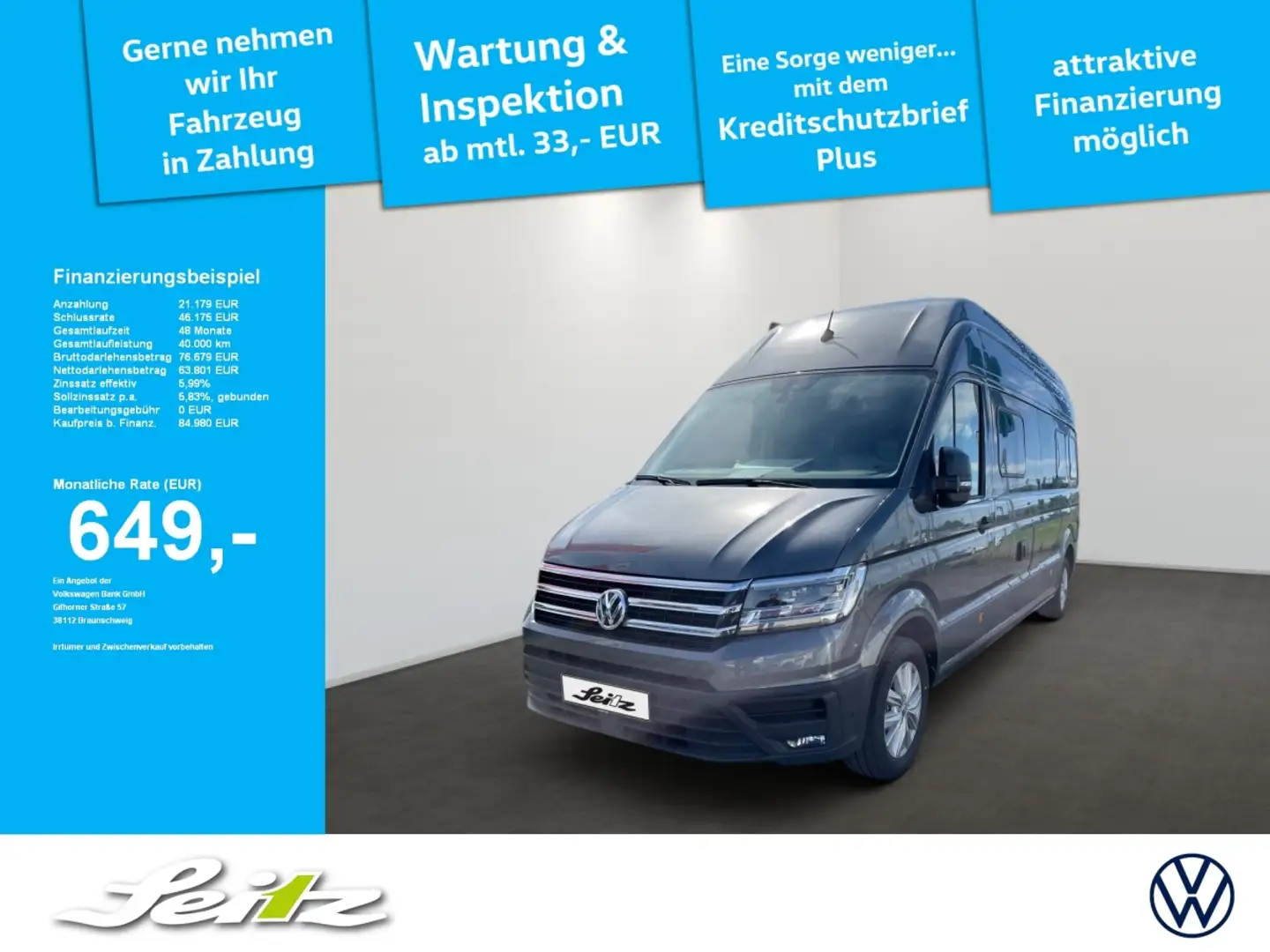 Volkswagen Crafter Grand California 2.0 TDI LR *NAVI*KAMERA*LED* Gris - 1