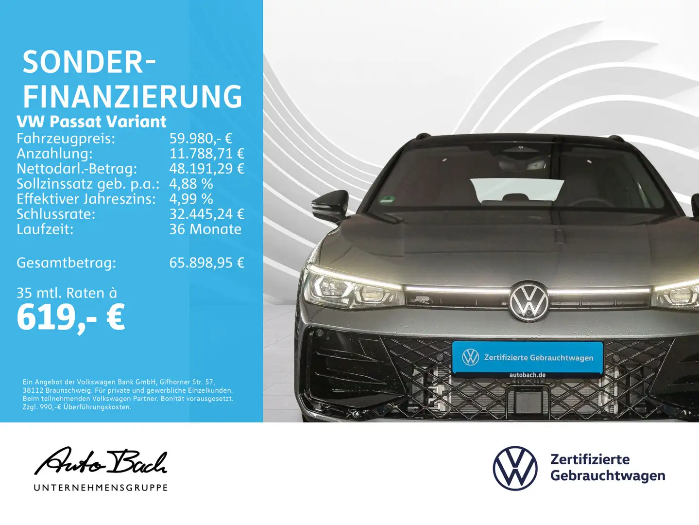 Volkswagen Passat Variant 2.0 TDI "R-Line" 4M DSG Navi Stan Grau - 2