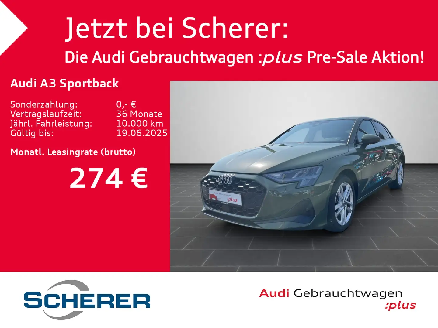 Audi A3 35 TDI S tro. AHK/Navi/uvm. Grün - 1