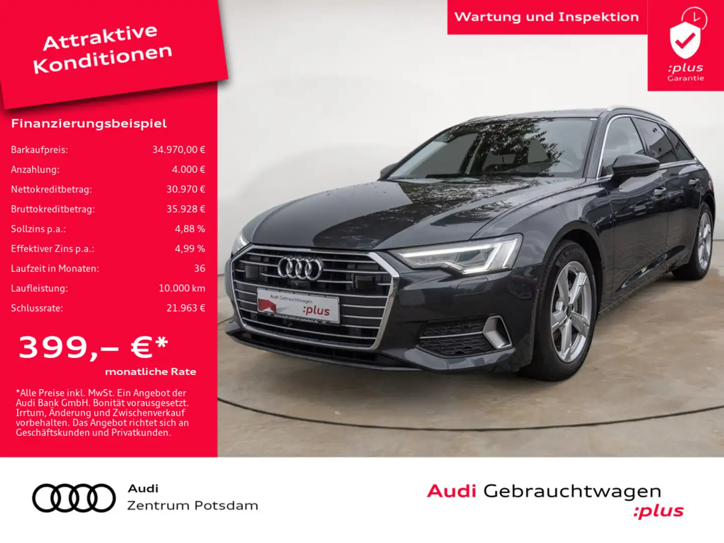 Audi A6 Avant 40 TDI MATRIX NAVI AHK B&O HUD Gris - 1