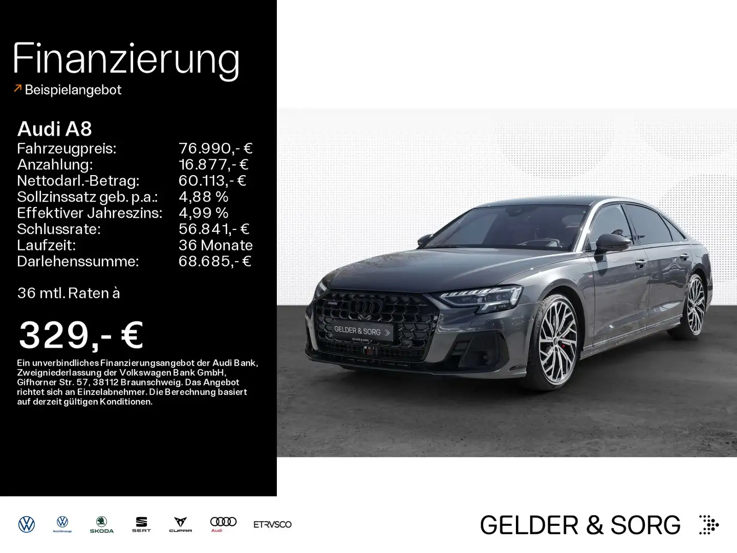 Audi A8 L 60 TFSIe S-Line*21Z*B&O*REARSEAT*Nacht*HuD Gris - 1