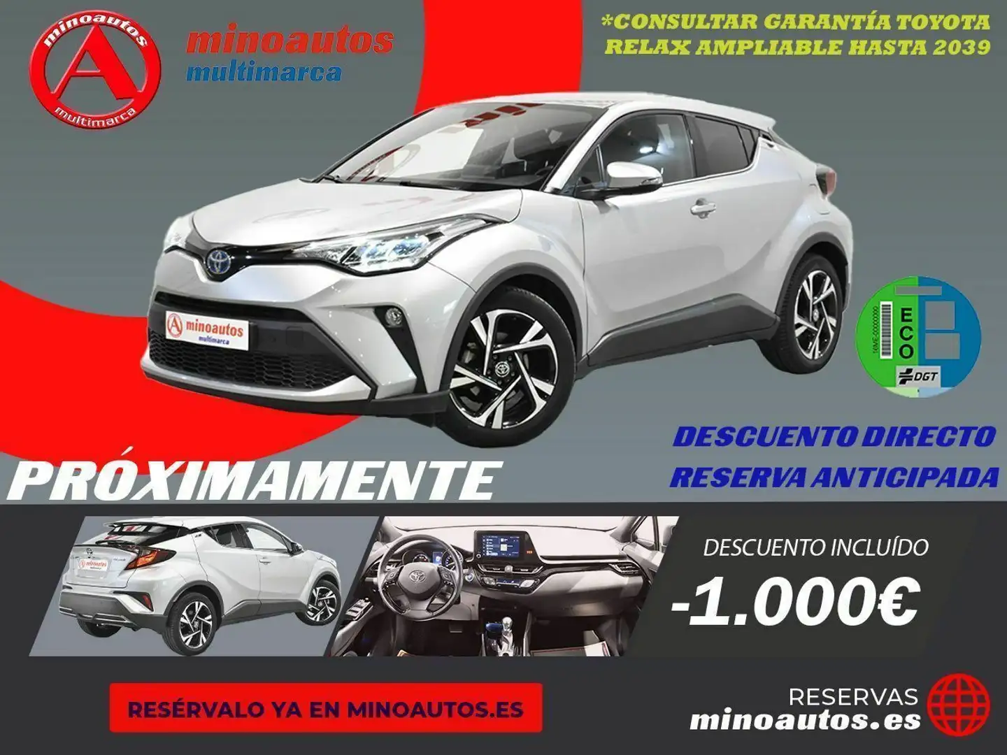 Toyota C-HR 2.0 HYBRIDE 180H E-CTV BUSINESS Gris - 1