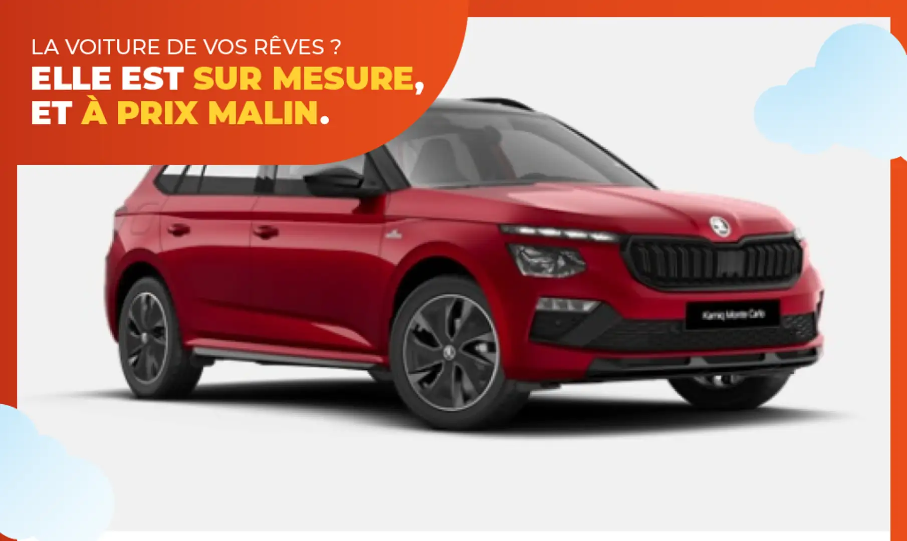 Skoda Kamiq Monte Carlo SUR COMMANDE/JA17/LED/TO pano/Sport - 1