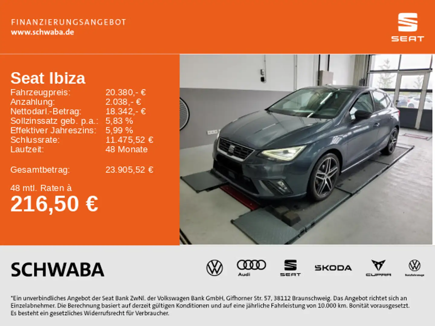 SEAT Ibiza FR 1.5 TSI DSG *ACC*LED*NAVI*SPUR*FRONT*18 Grau - 1