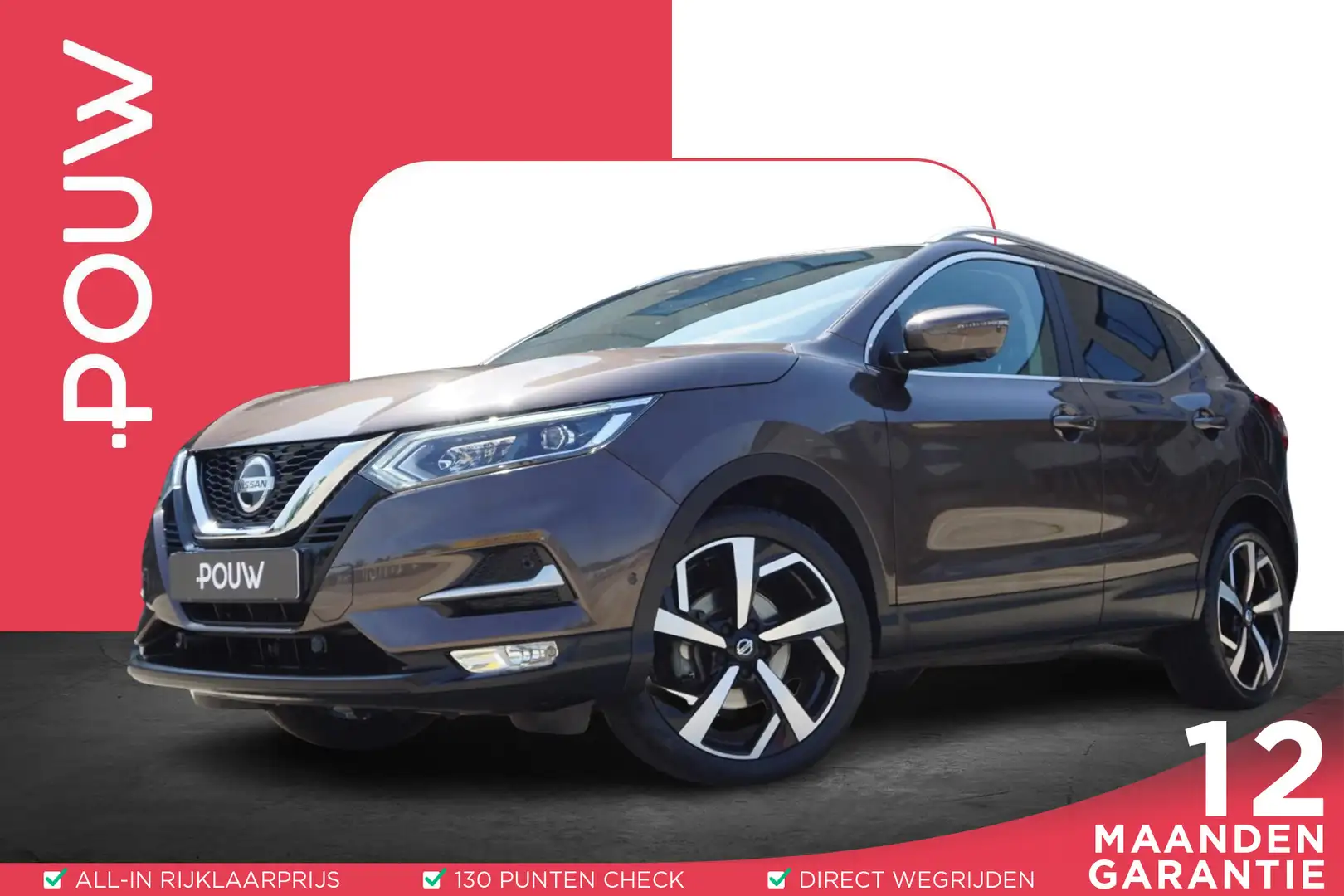 Nissan Qashqai 1.2 115pk Tekna + | Stoelverwarming | Panoramadak Bruin - 1