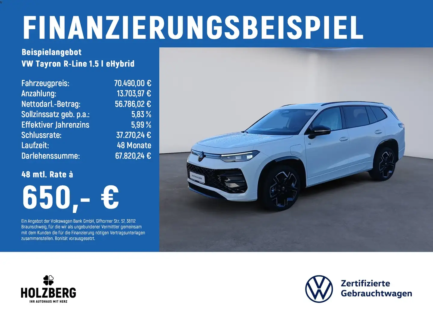 Volkswagen Tayron R-Line 1.5 l eHybrid AHK+PANO+LEDER+IQ+STHZ Weiß - 2