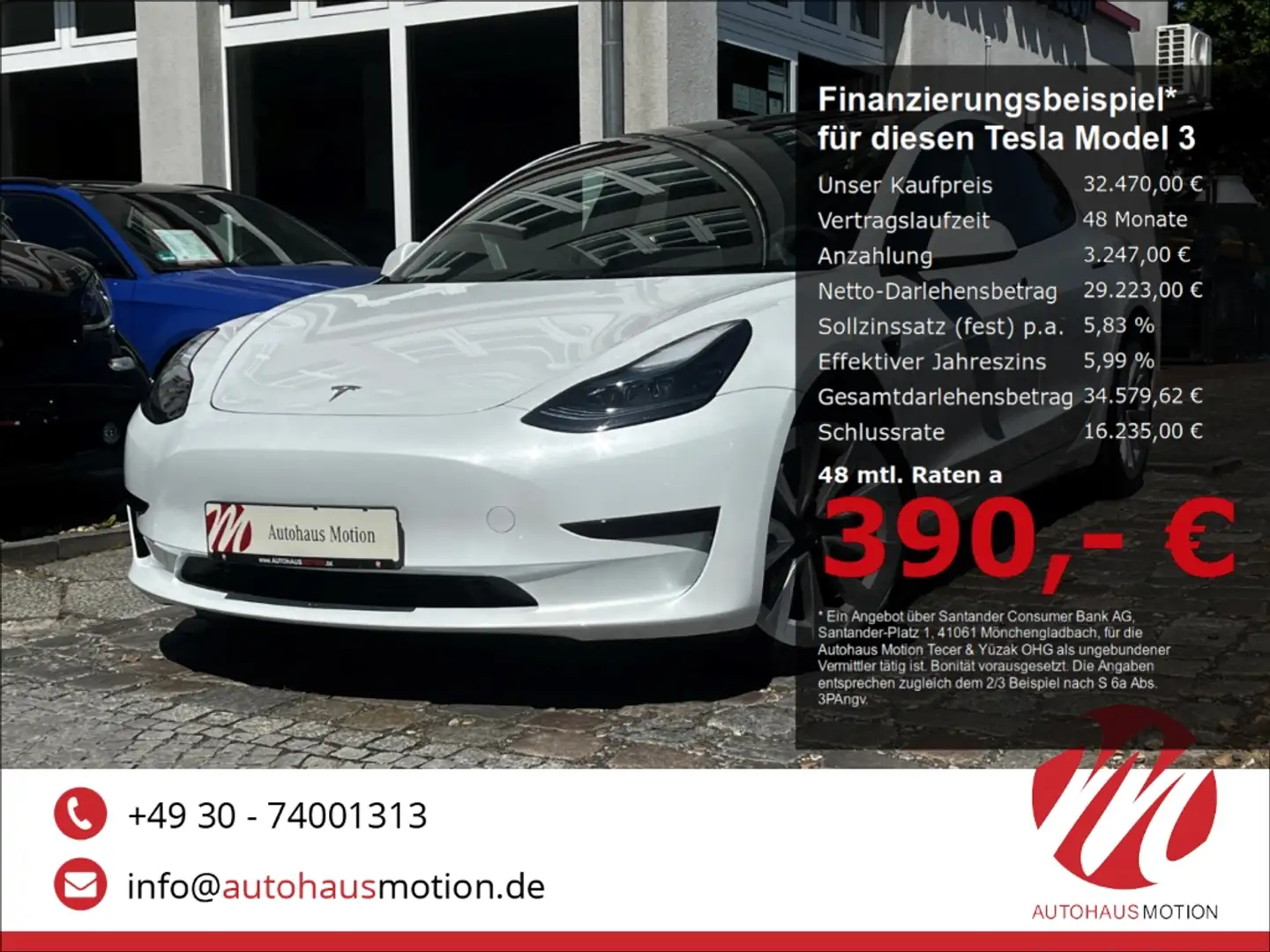 Tesla Model 3 MJ2023 Standard Range + Enhanced Autopilot 19'LM Weiß - 1