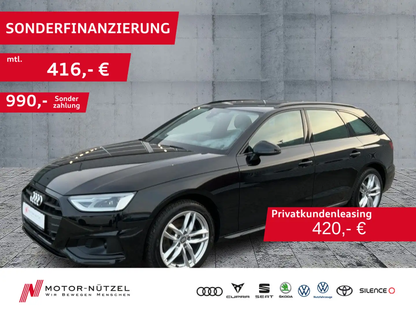 Audi A4 35 TFSI S-TR ADVANCED 5JG+LED+NAVI+AHK Schwarz - 1