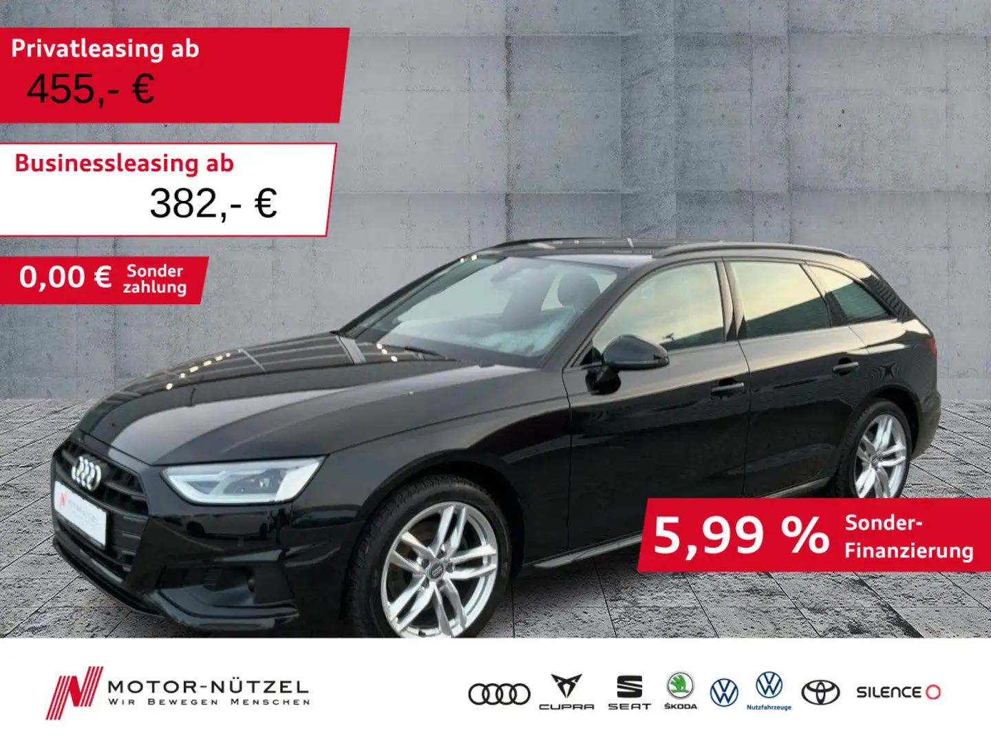 Audi A4 35 TFSI S-TR ADVANCED 5JG+LED+NAVI+AHK Schwarz - 1
