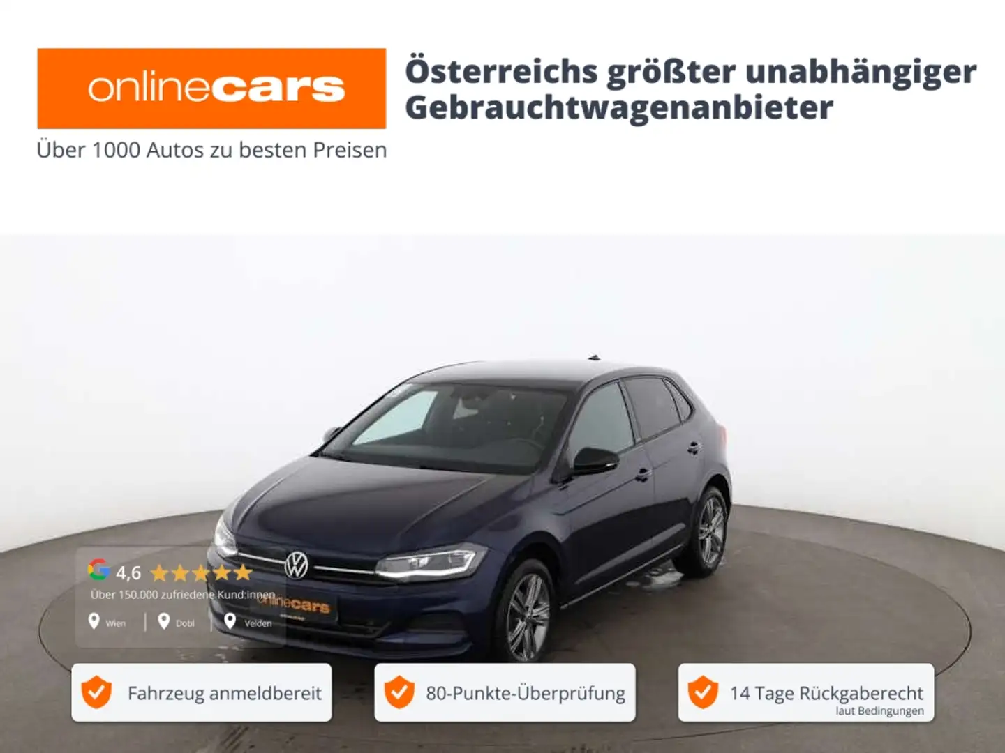 Volkswagen Polo VI 1.0 TSI United LED RADAR NAVI SITZHZ PDC Blau - 1