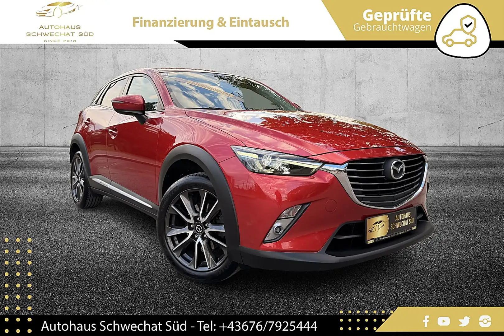 Mazda CX-3 G120 Revolution Top // 1.BESITZ // NAVI // LEDE... Rot - 1