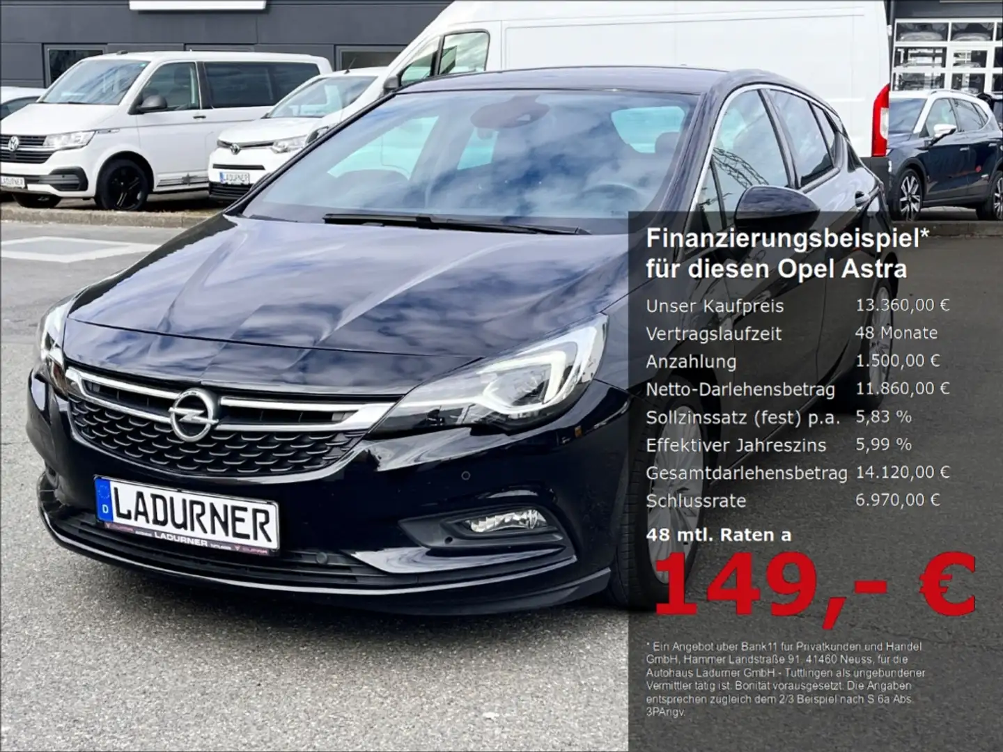 Opel Astra Start Stop K 1.6 BiTurbo CDTI Dynamic Navi SHZ LED Schwarz - 1