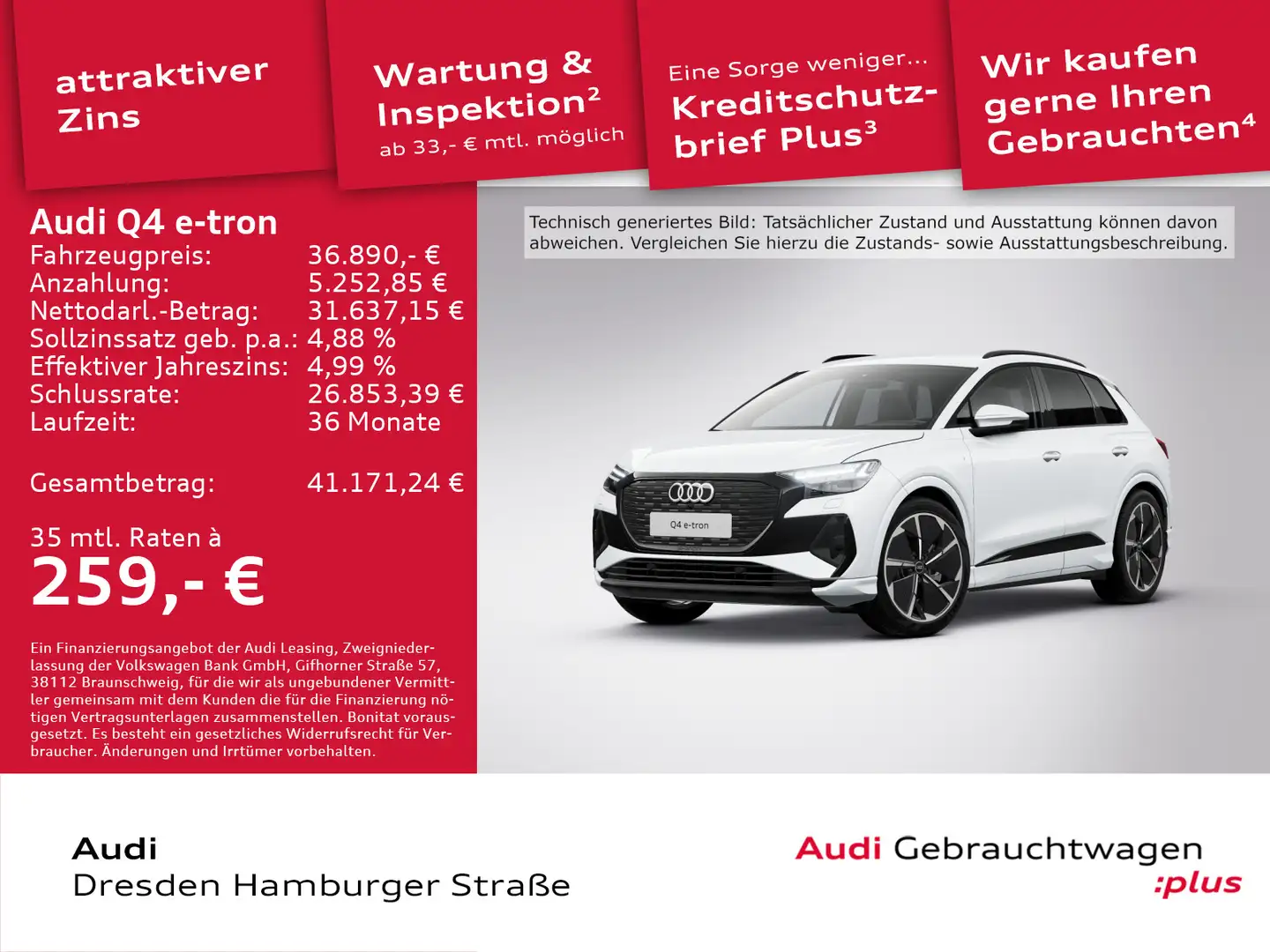 Audi Q4 e-tron 50 quattro S line Matrix Wärmepumpe Blanc - 1