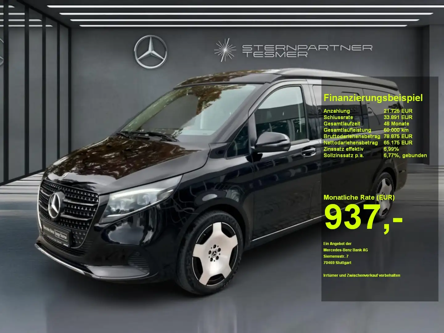 Mercedes-Benz V 300 d Marco Polo 4M AIRMATIC+CamperLevelC.+AHK Negro - 1