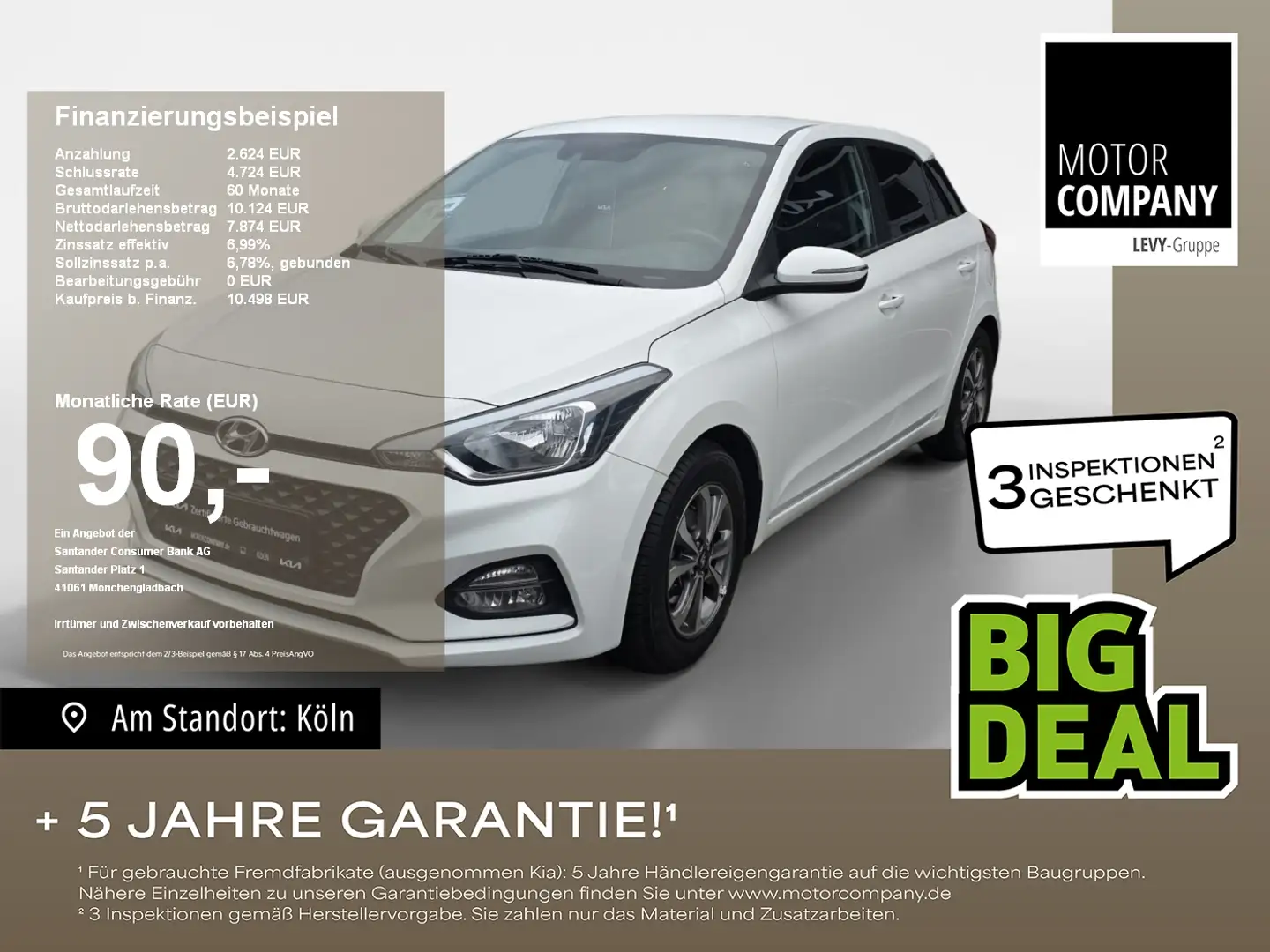 Hyundai i20 1.2 Trend Facelift Kam. LM PDC SHZ SpurH Blanc - 1