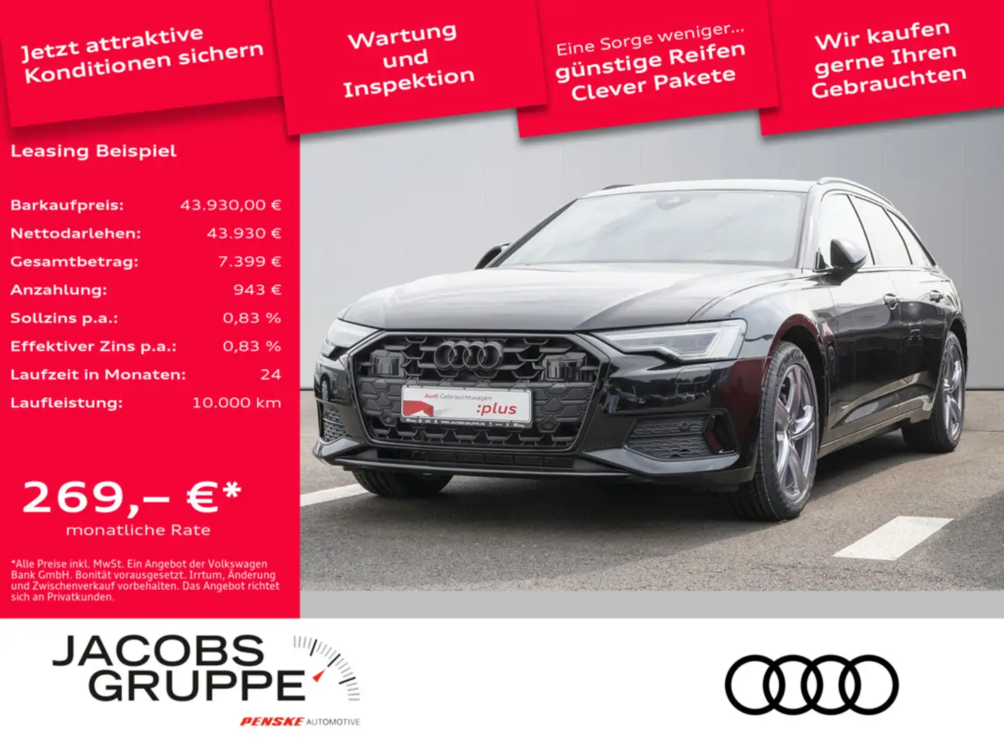 Audi A6 Avant 35 TDI S-tronic advanced Navi, Matri Schwarz - 1