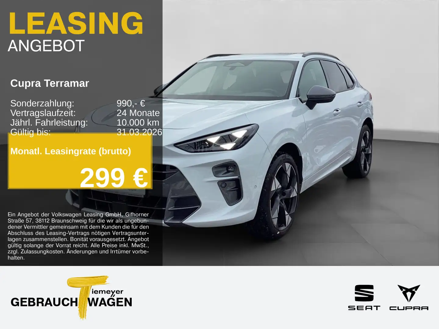 CUPRA Terramar VZ 2.0 TSI 4D LM20 PANO AHK MATRIX eSIT Weiß - 1