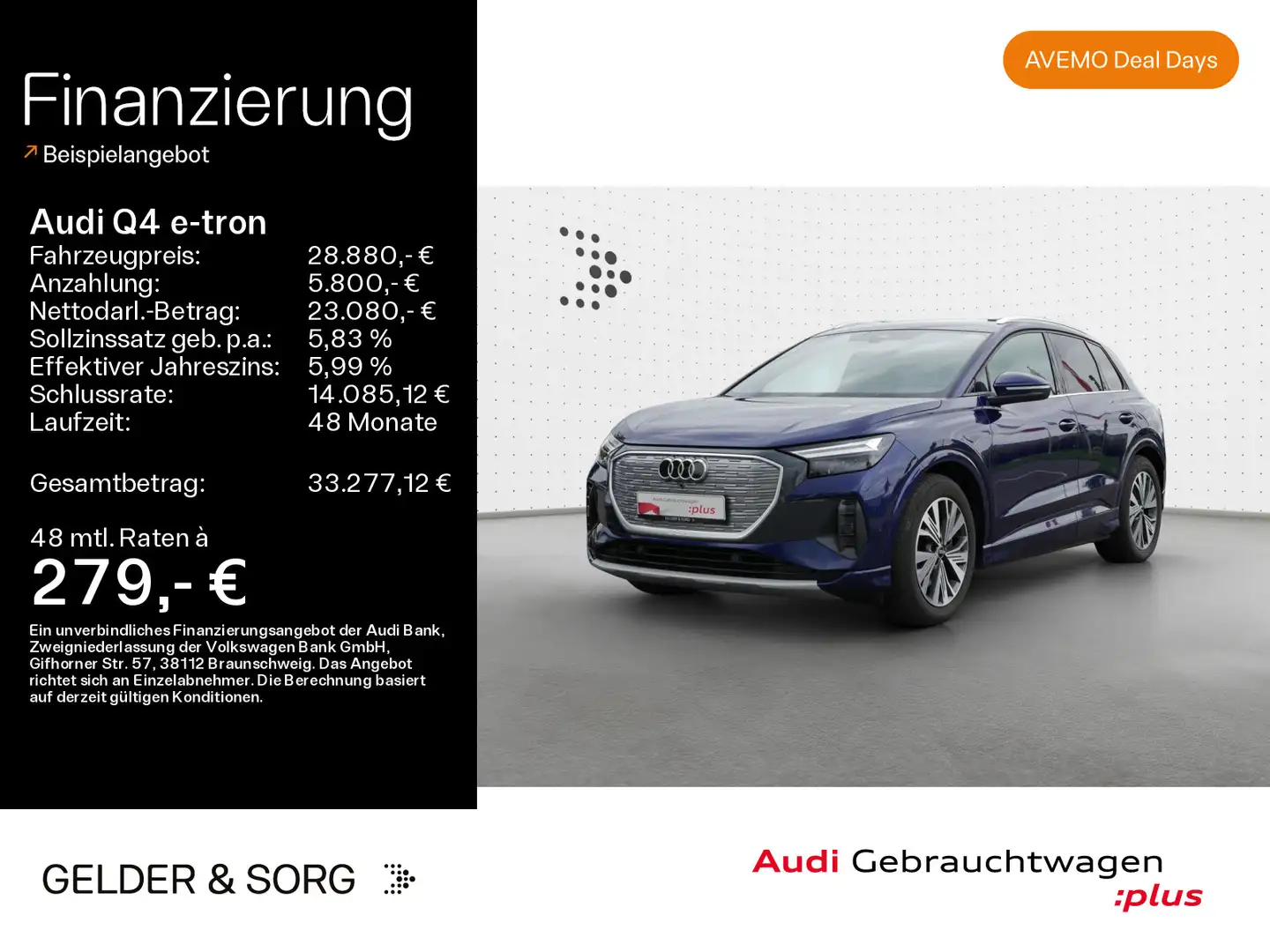 Audi Q4 e-tron Q4 40 e-tron Int. S line 0,25%*RFK*ACC*Navi*SHZ* Blau - 1