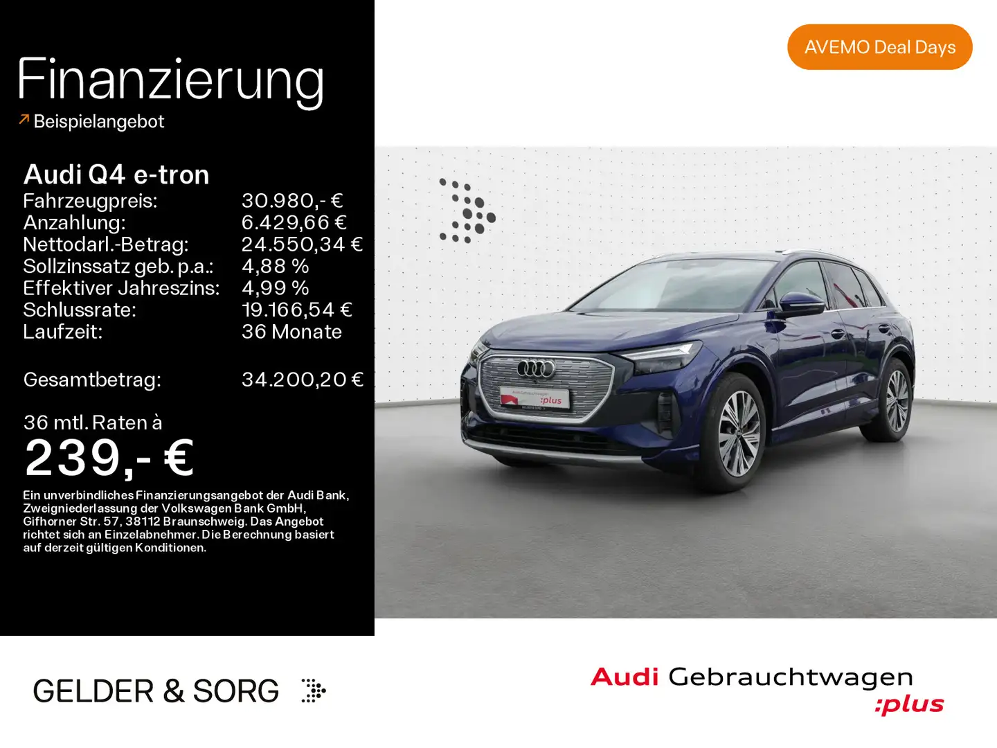 Audi Q4 e-tron Q4 40 e-tron Int. S line 0,25%*RFK*ACC*Navi*SZH Blau - 1