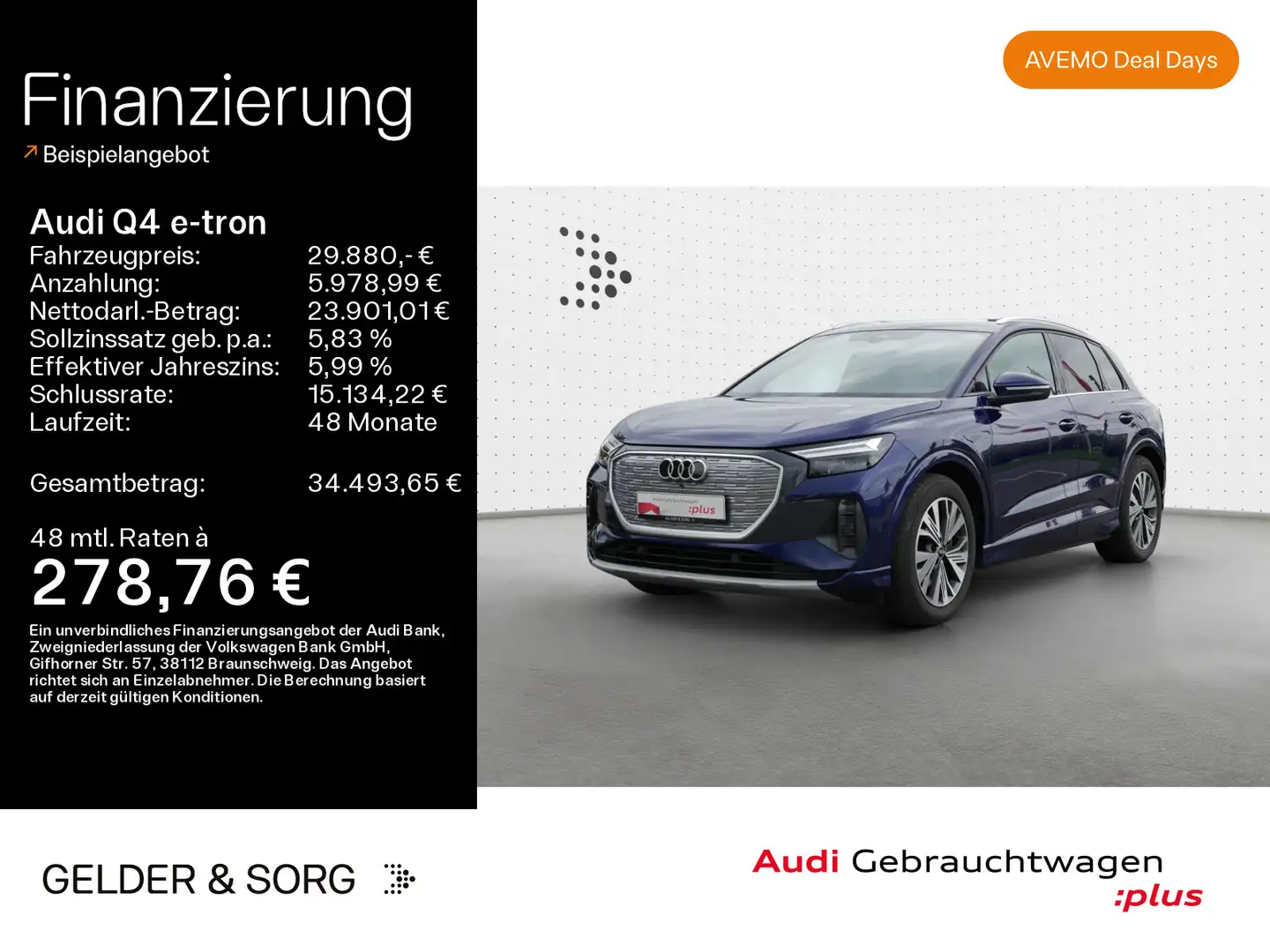 Audi Q4 e-tron Q4 40 e-tron Int. S line 0,25%*RFK*ACC*Navi*SHZ* Blau - 1