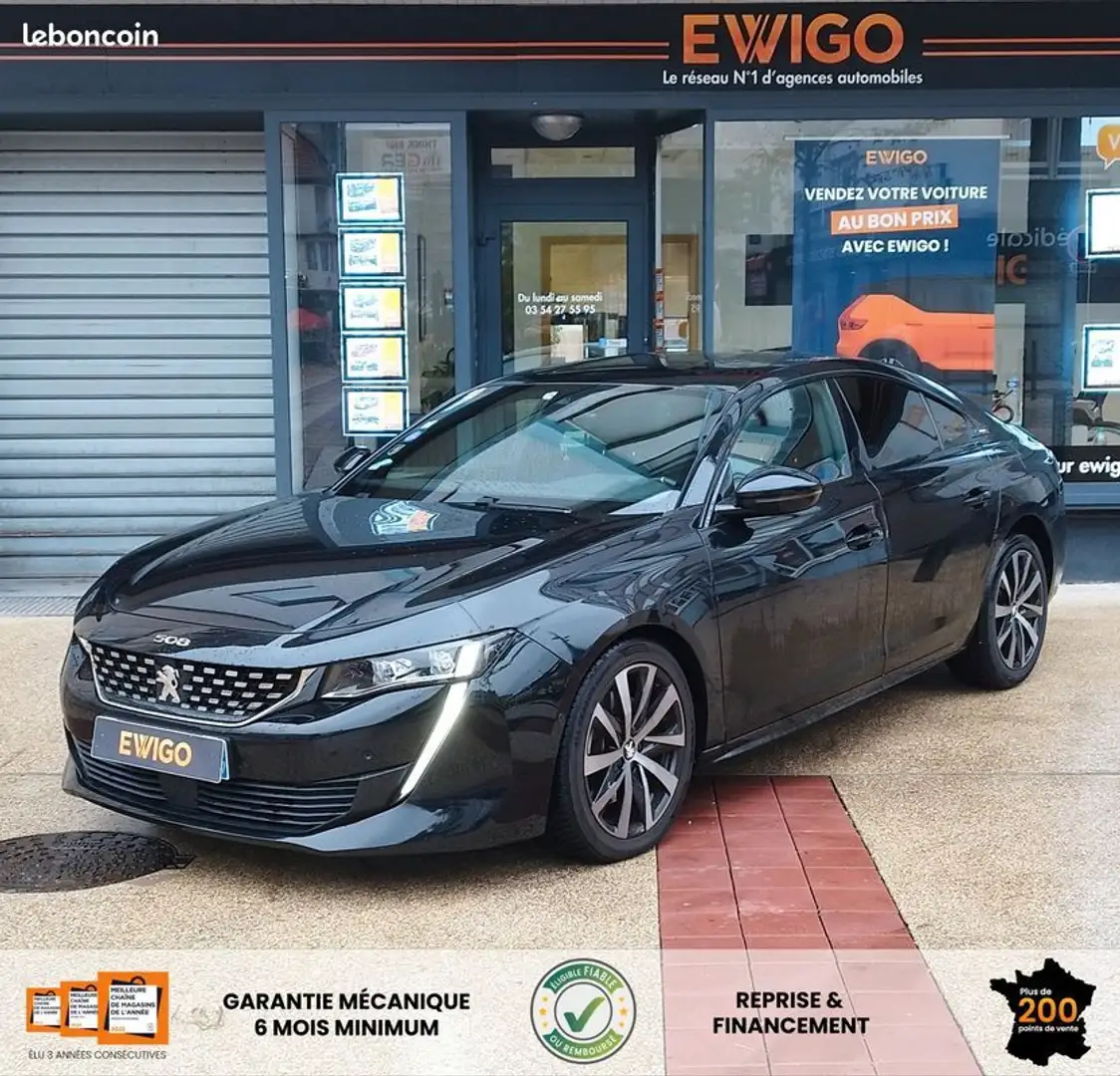 Peugeot 508 1.6 225ch hybrid phev gt line bva 1er main carplay conduite semi autonome chauffage programmable Zwart - 1