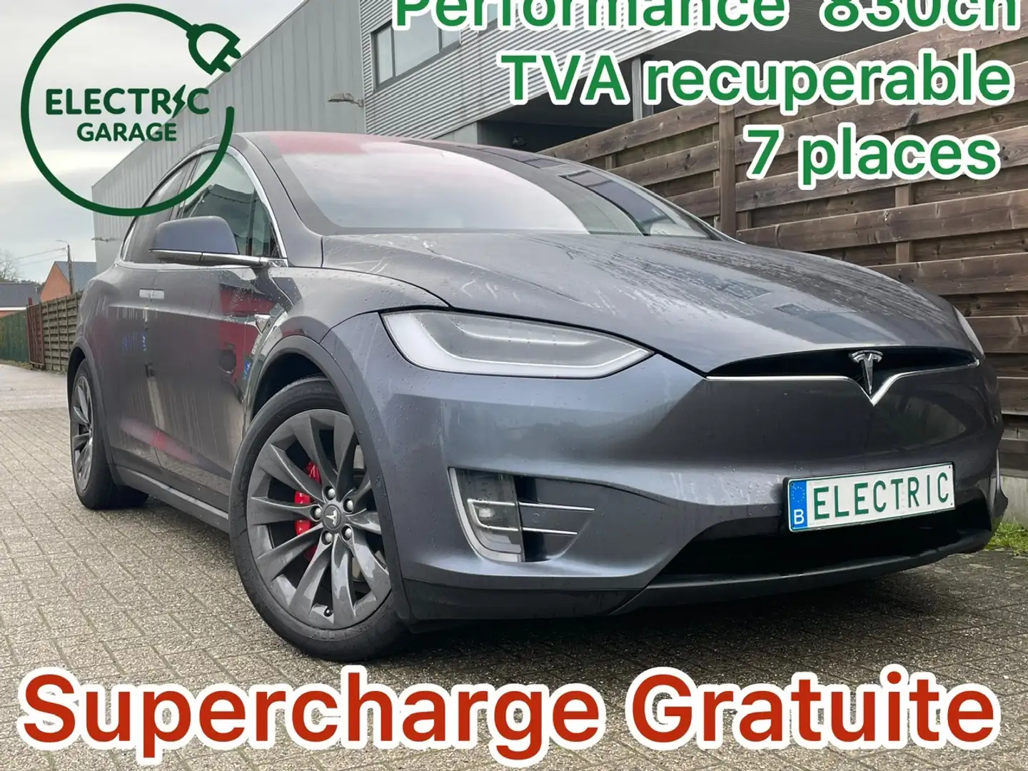 Tesla Model X Performance 7PL Free Supercharge BTW/TVA Grijs - 1