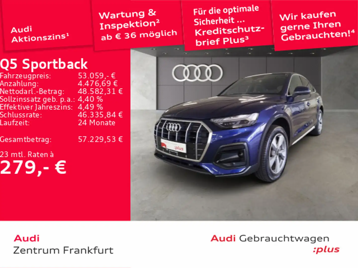 Audi Q5 40 TFSI quattro S tronic advanced M Blau - 1