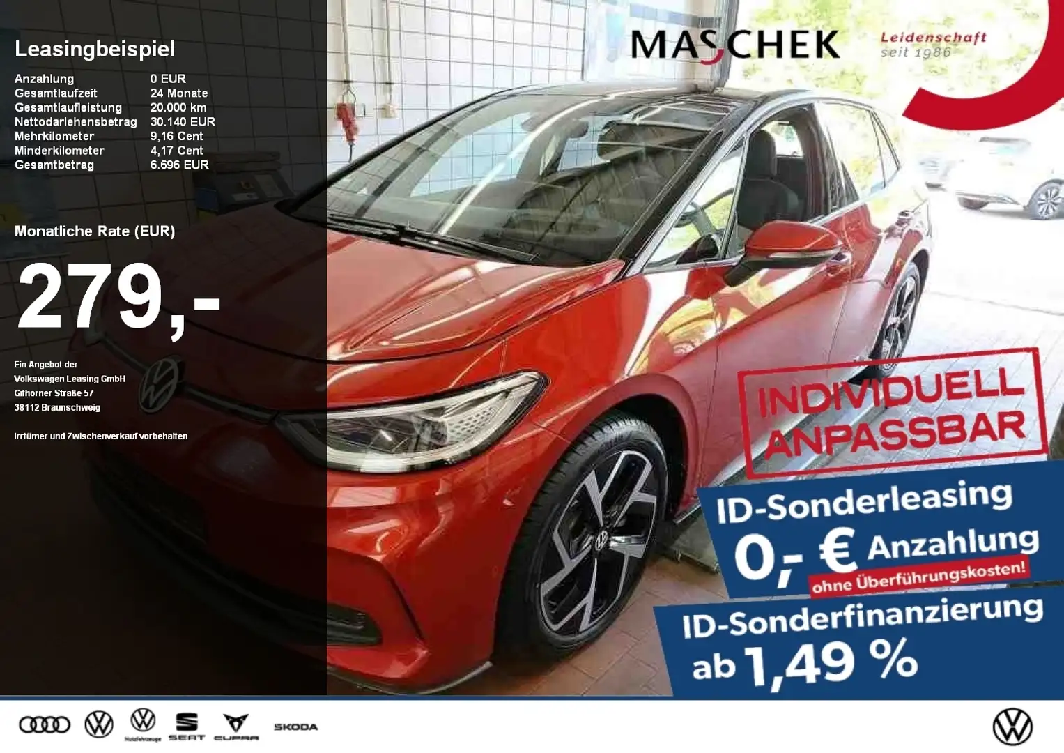 Volkswagen ID.3 Pro S 77 kWh Area View Sonderleasing Massage Matri Schwarz - 1