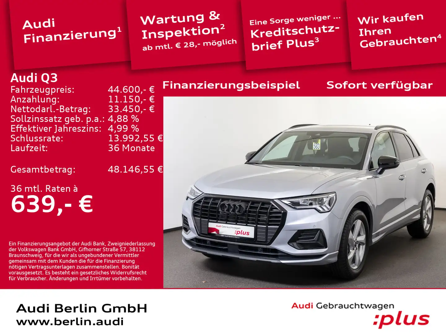 Audi Q3 advanced 35 TFSI S tronic Silber - 1
