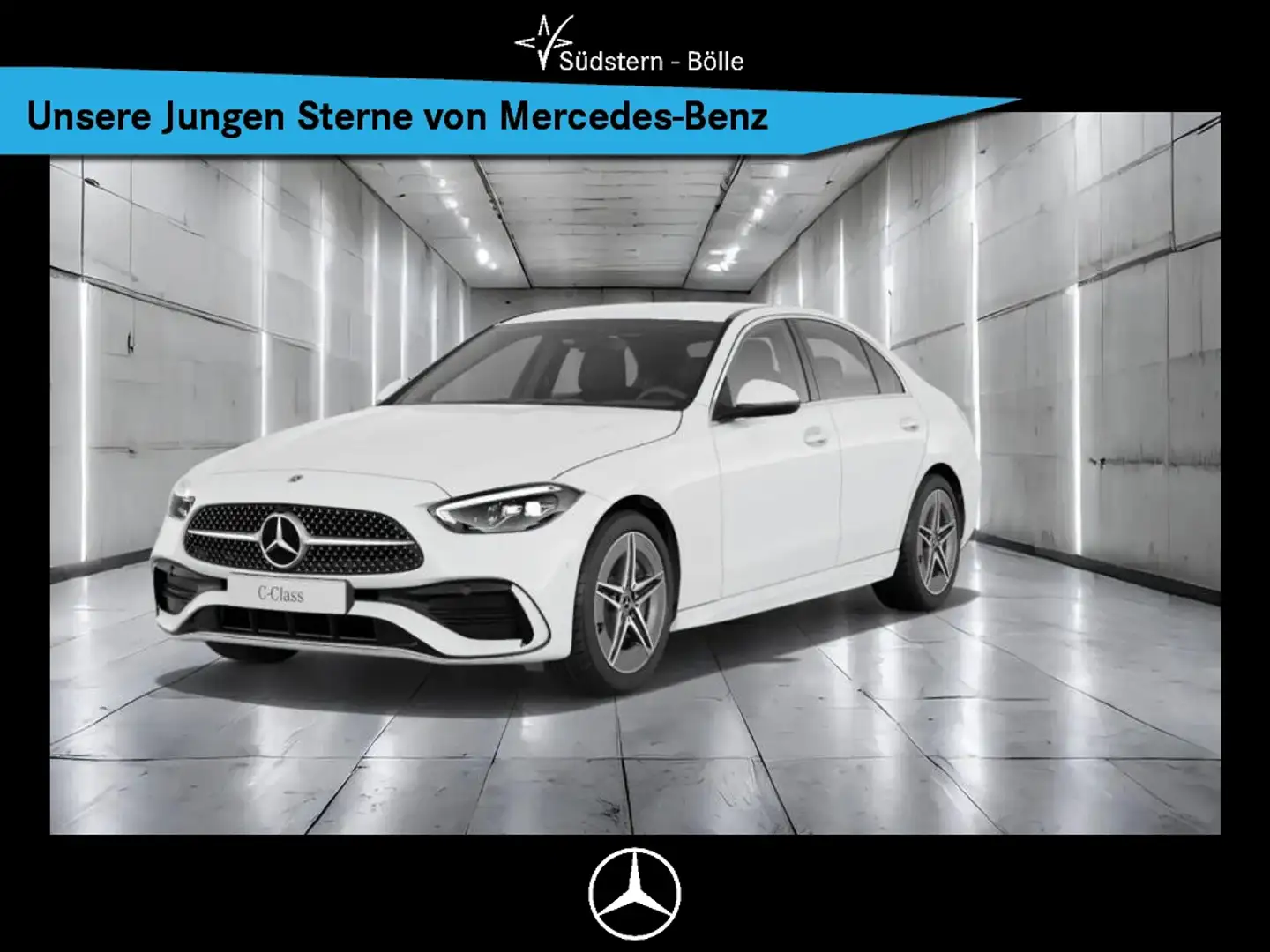 Mercedes-Benz C 200 4M AMG+AMBIENTE+MBUX+KAMERA+NAVI+SHZ+AUT Weiß - 1