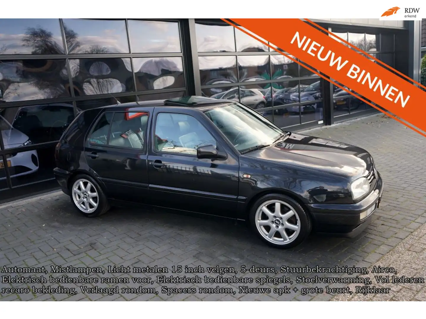 Volkswagen Golf 2.8 VR6, Leder, Schuifdak, Airco, Stoelverwarming, Schwarz - 1