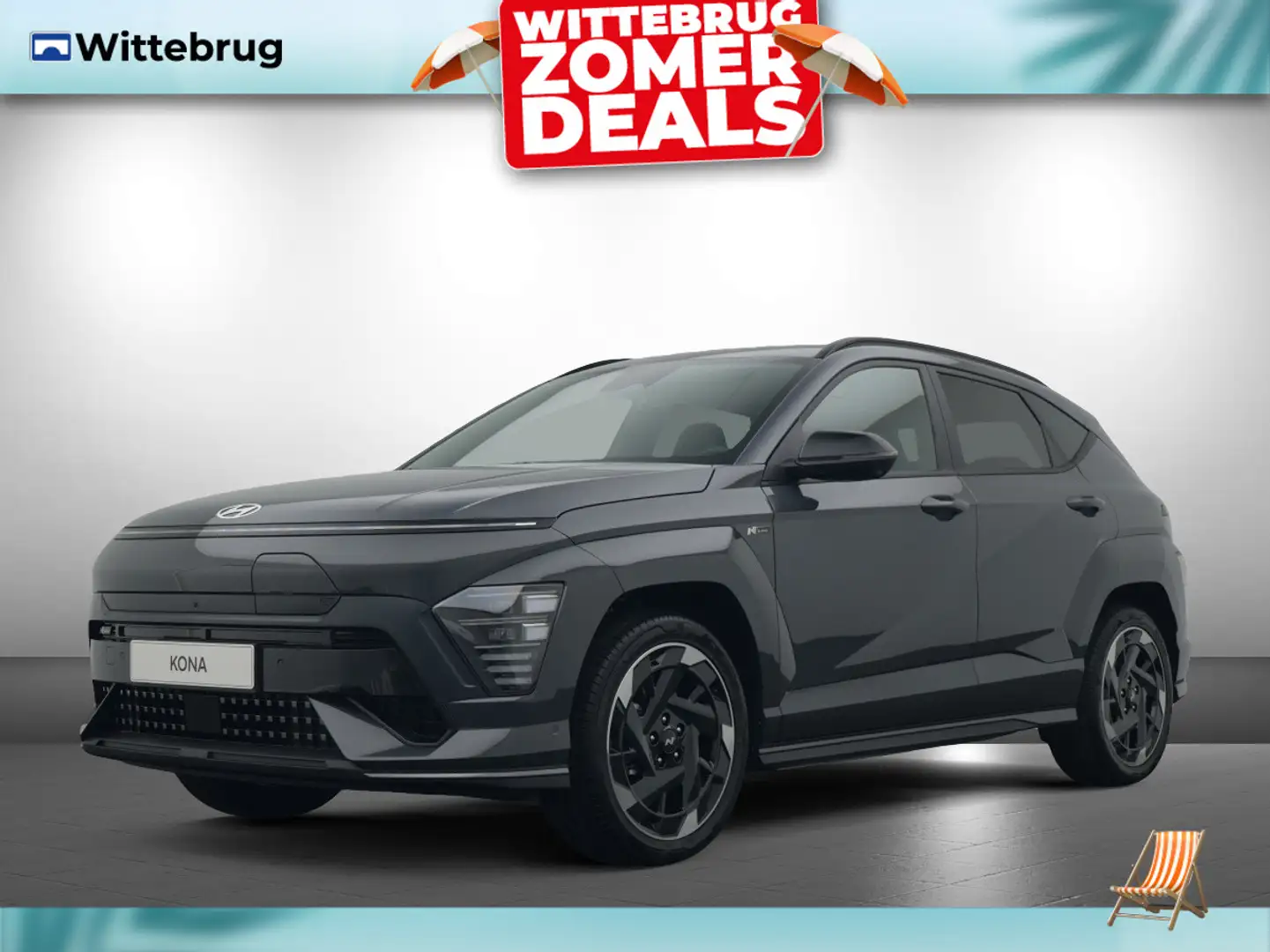 Hyundai KONA Electric N Line 65.4 kWh Volledig Elektrisch met N Grijs - 1
