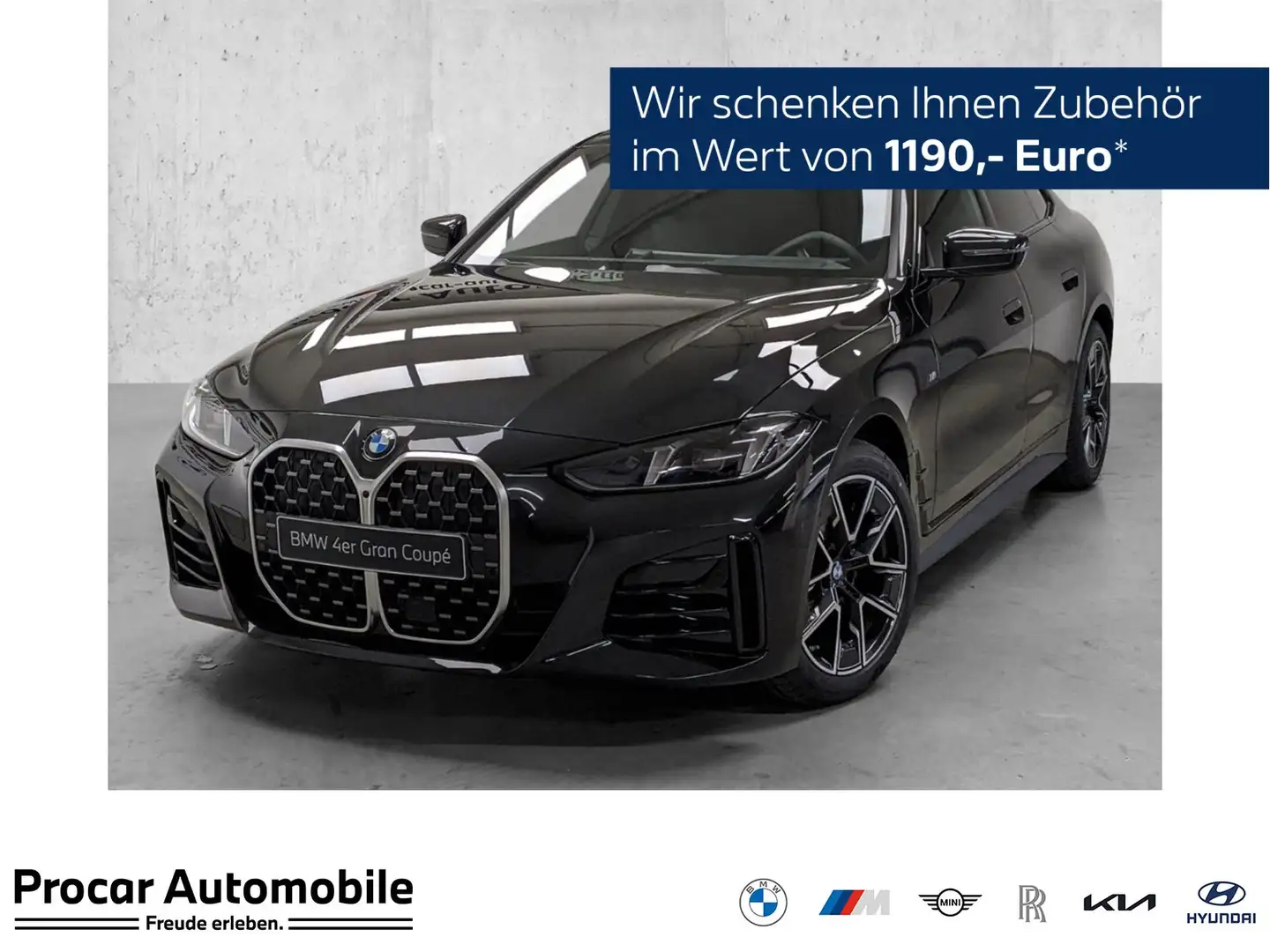 BMW 420 d M Sport ACC PA+ 360° HuD HiFi 18'' DAB LED Schwarz - 1