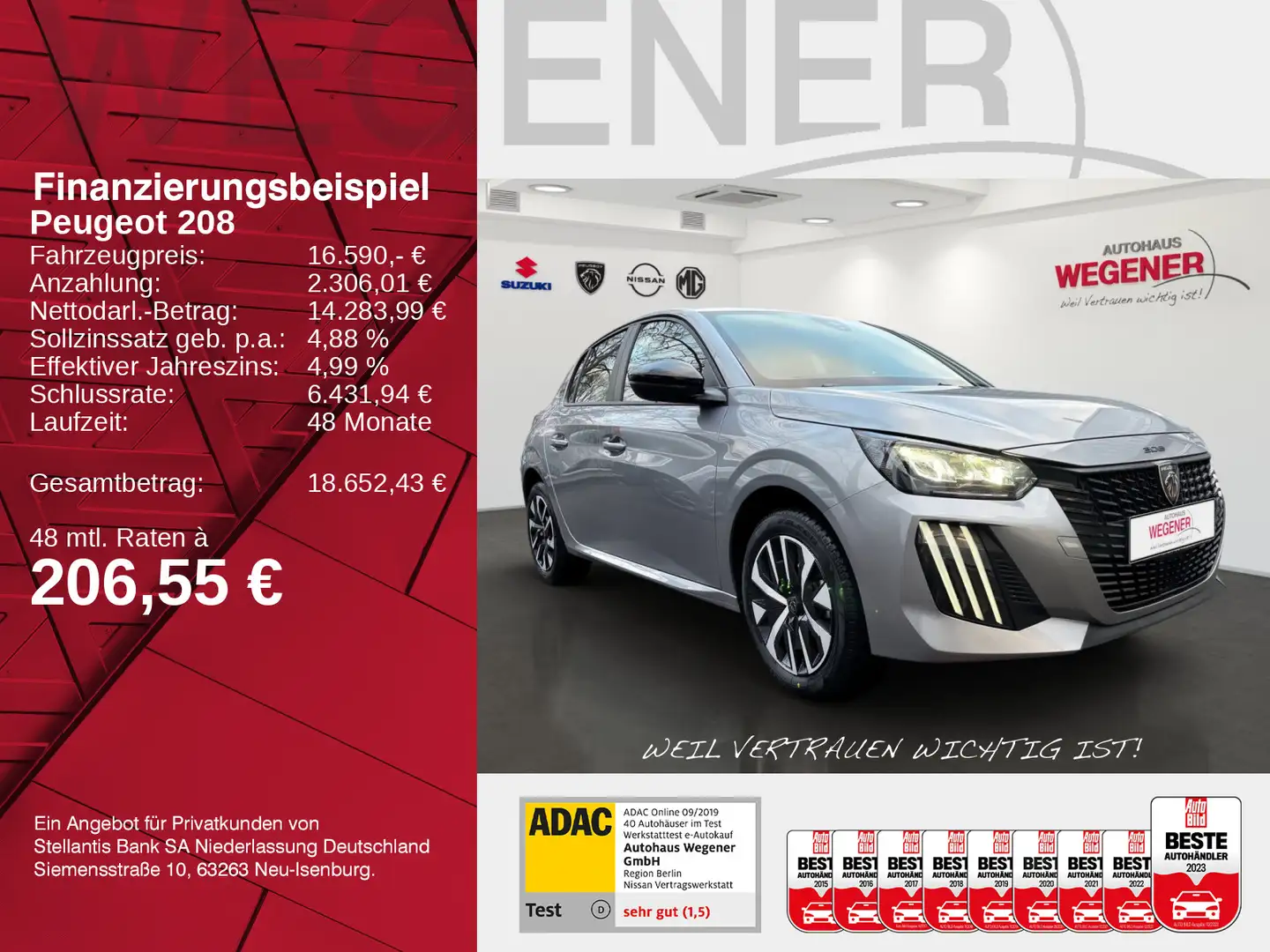 Peugeot 208 Style 75 1.2 PureTech *SHZ*CarPlay*Allwetter Argent - 2