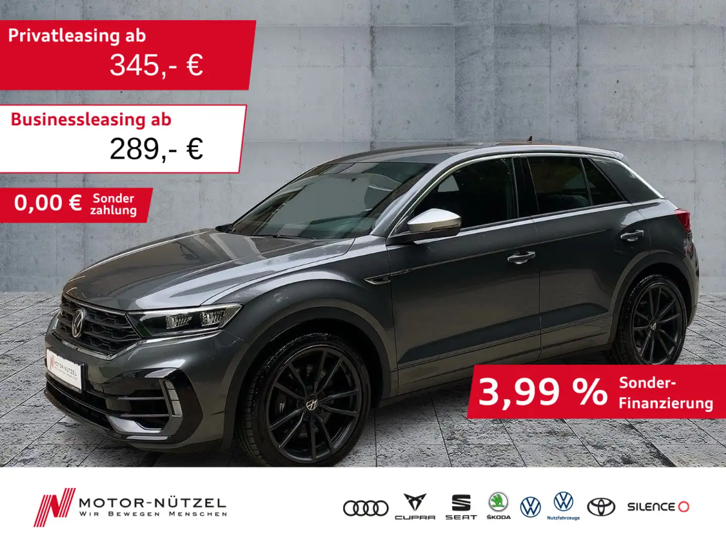 Volkswagen T-Roc R 2.0TSI 4M DSG LED+NAV+ACC+SHZ+PDC+RFK+VC Grau - 1