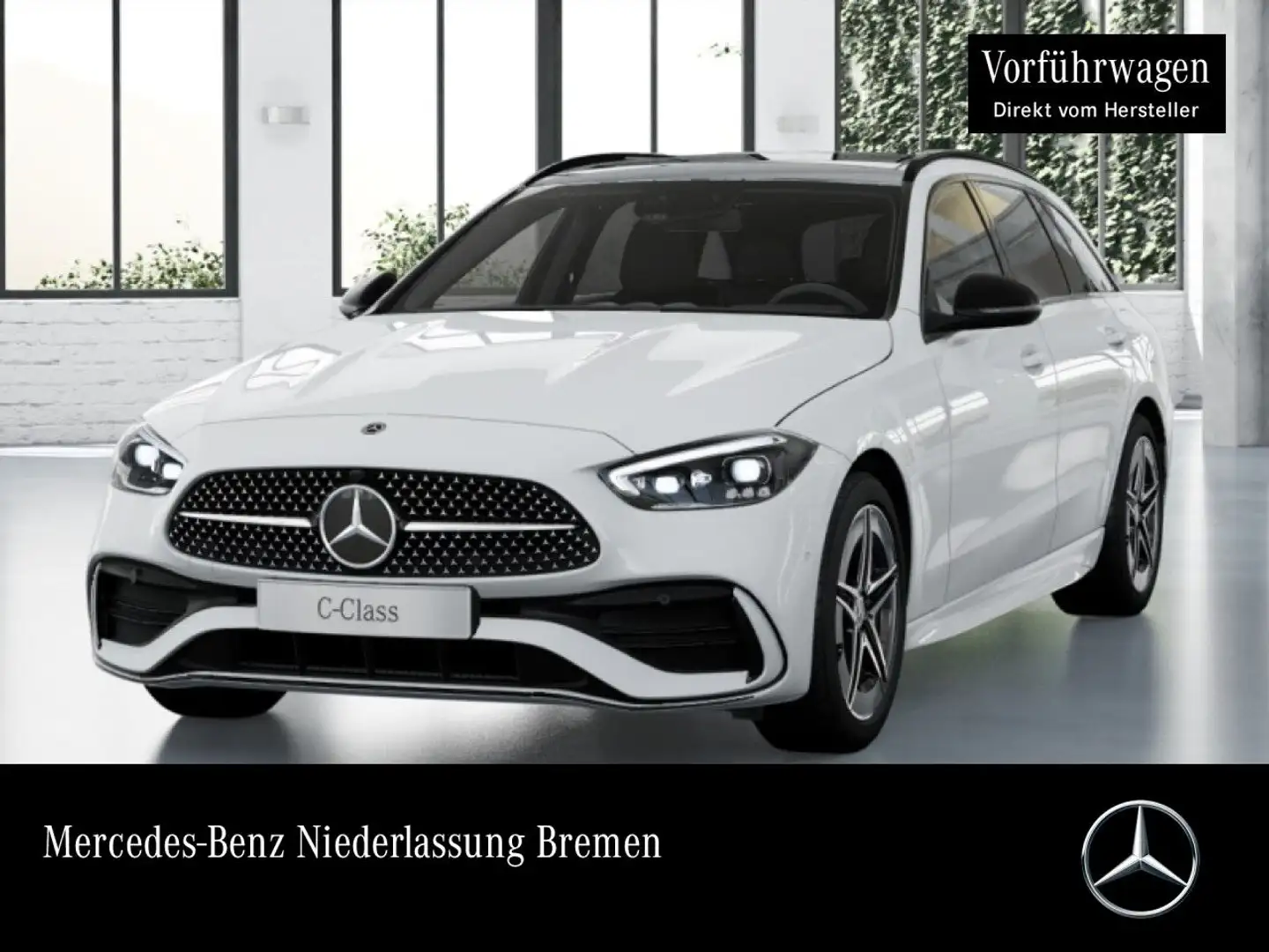 Mercedes-Benz C 300 e T AMG+NIGHT+PANO+AHK+KAMERA+KEYLESS+9G Weiß - 1