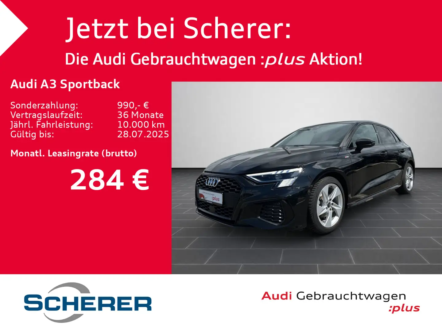Audi A3 S line 35 TFSI S tronic MATRIX EPH+ Schwarz - 1
