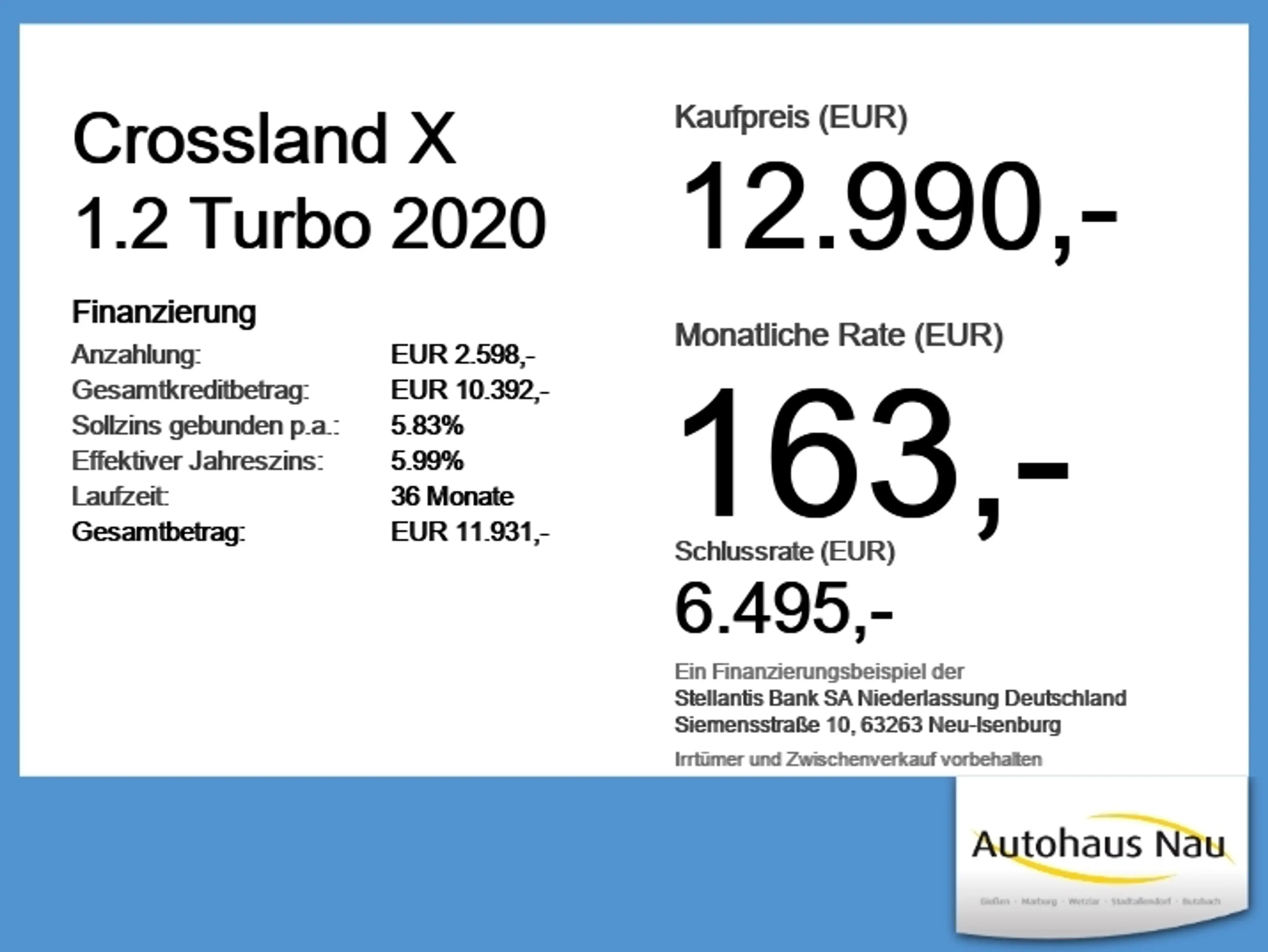 Opel Crossland X 1.2 Turbo  2020 inkl. Big Deal Paket — photo 6