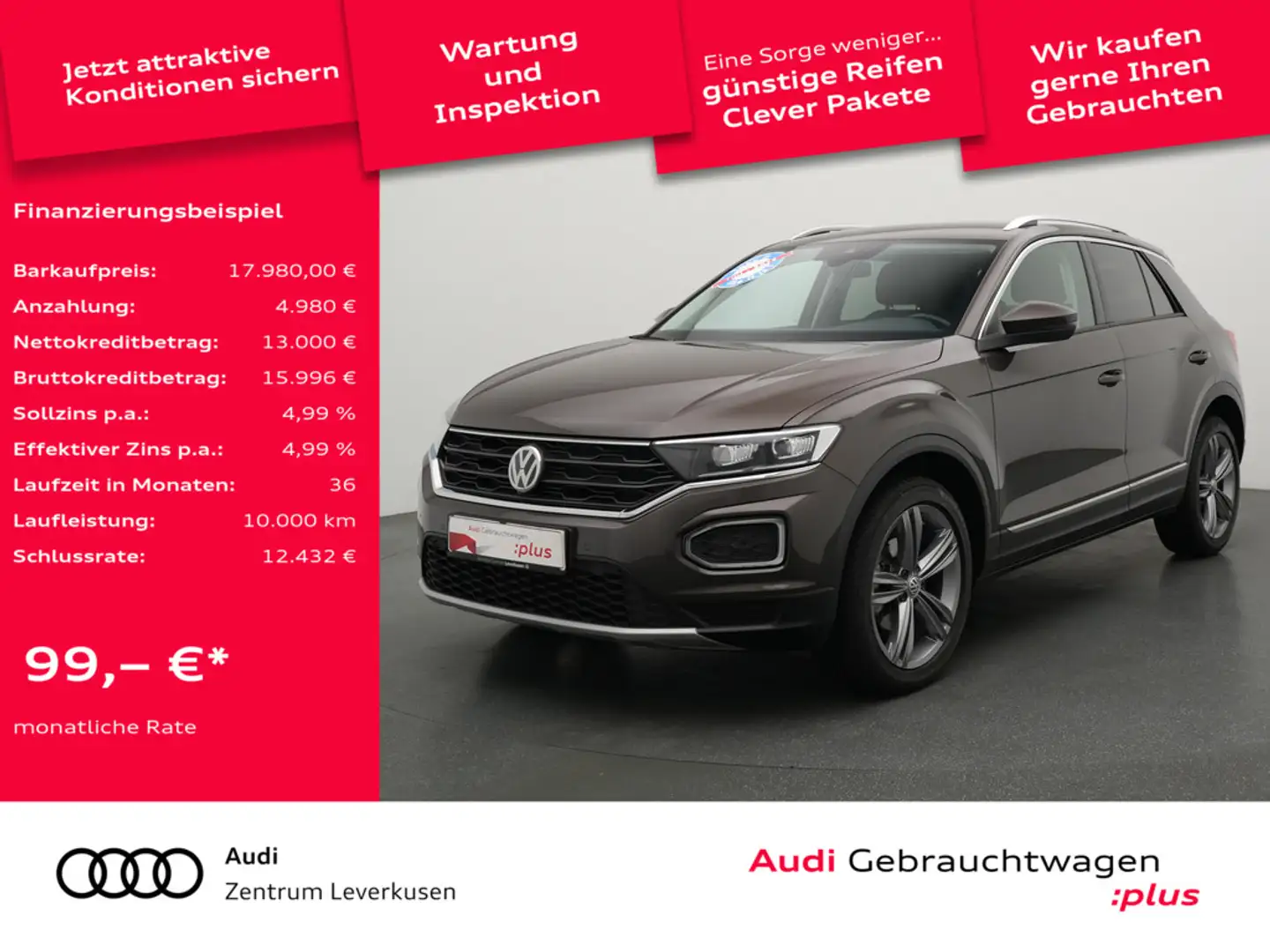 Volkswagen T-Roc Style ACC AHK NAVI SHZ PDC Brun - 1