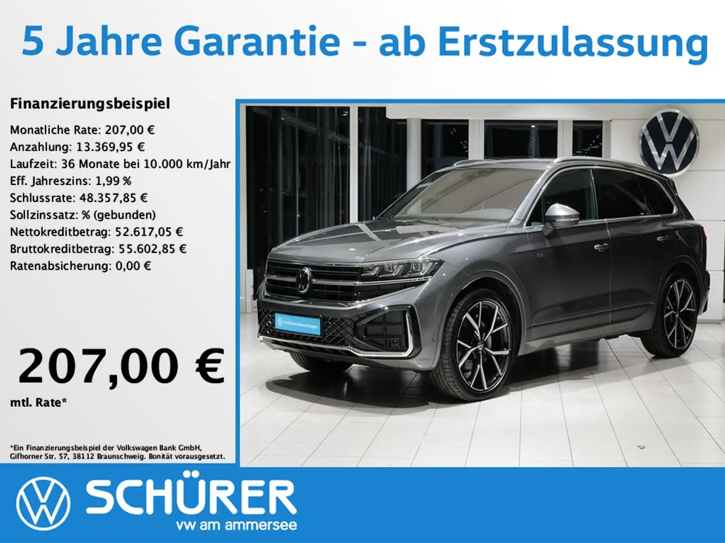 Volkswagen Touareg 3.0TDI R-Line 22" Allradlenkung Luft AHK RKAM Grau - 1