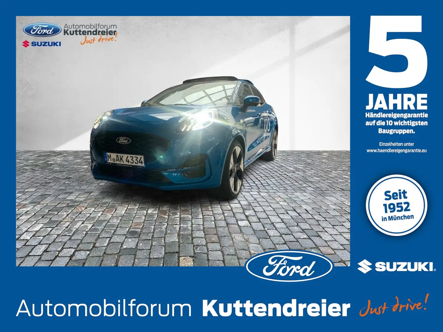 Ford Puma 1.0 EcoBoost ST-Line X ACC+LED+Navi+SD Blau - 1