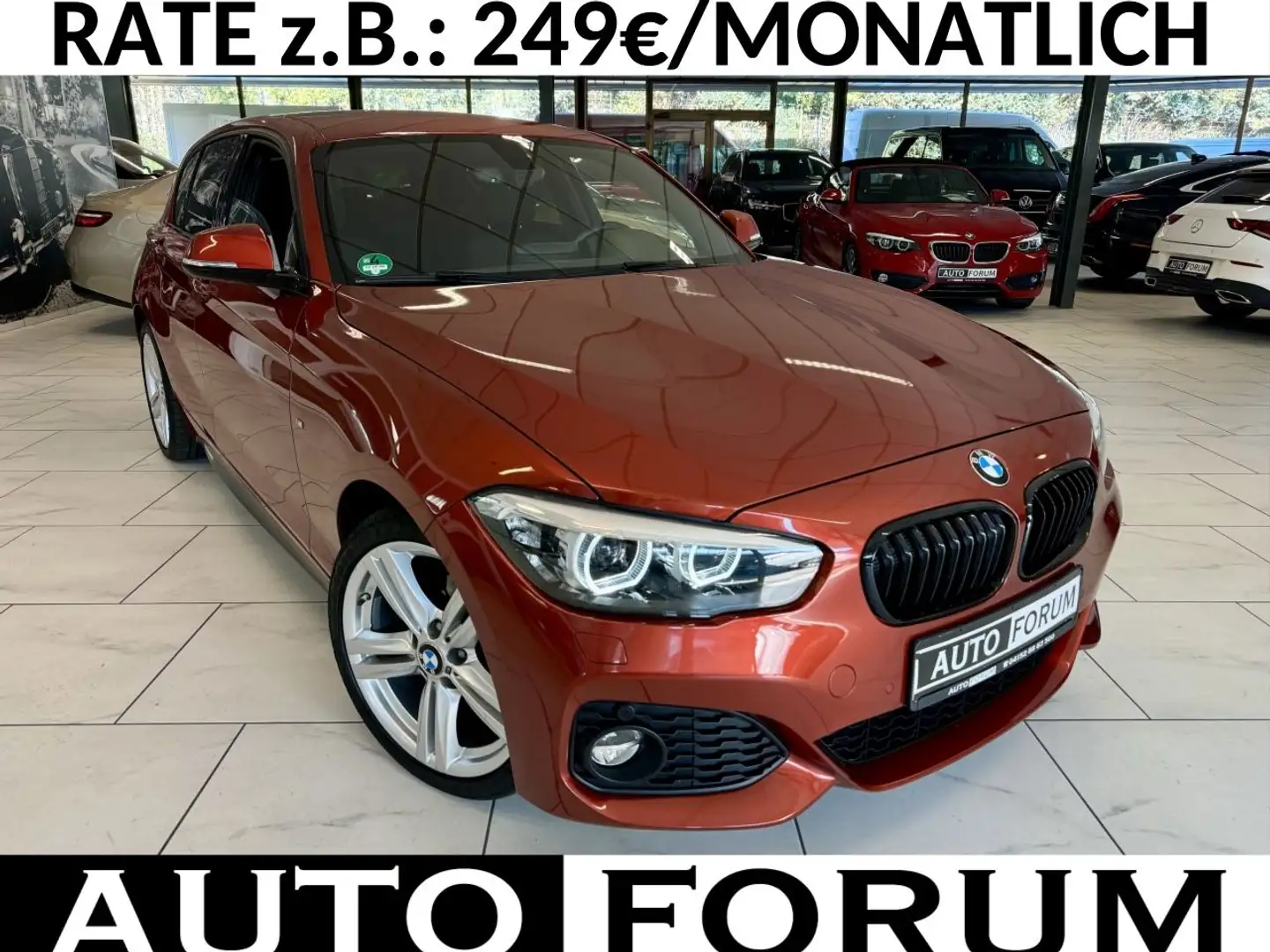 BMW 118 d 3x M-SPORT AUT NAVI LED PDC SHZ 5-TÜRER Orange - 1