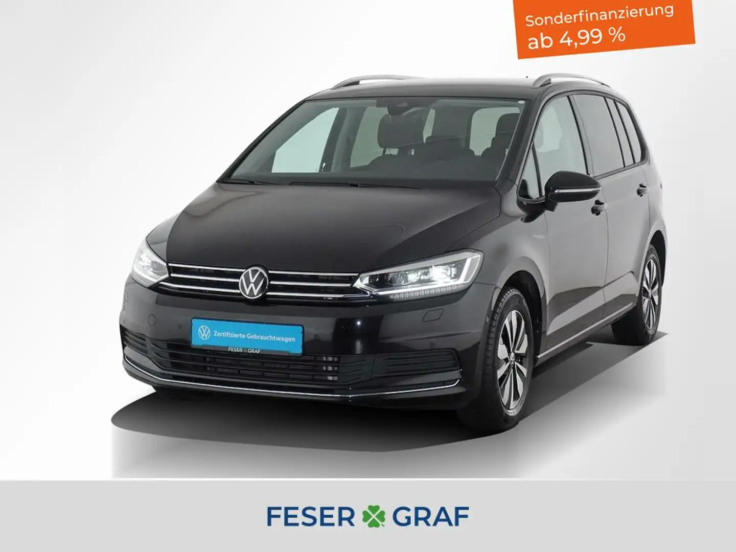 Volkswagen Touran 1.5TSI MOVE DSG ParkAssist LED ACC Navigationssyst Schwarz - 1