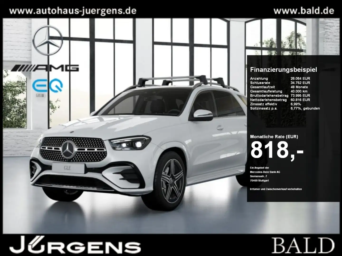 Mercedes-Benz GLE 350 de 4M AMG-Sport/Pano/Burm/AHK/Sitzklima Белый - 1